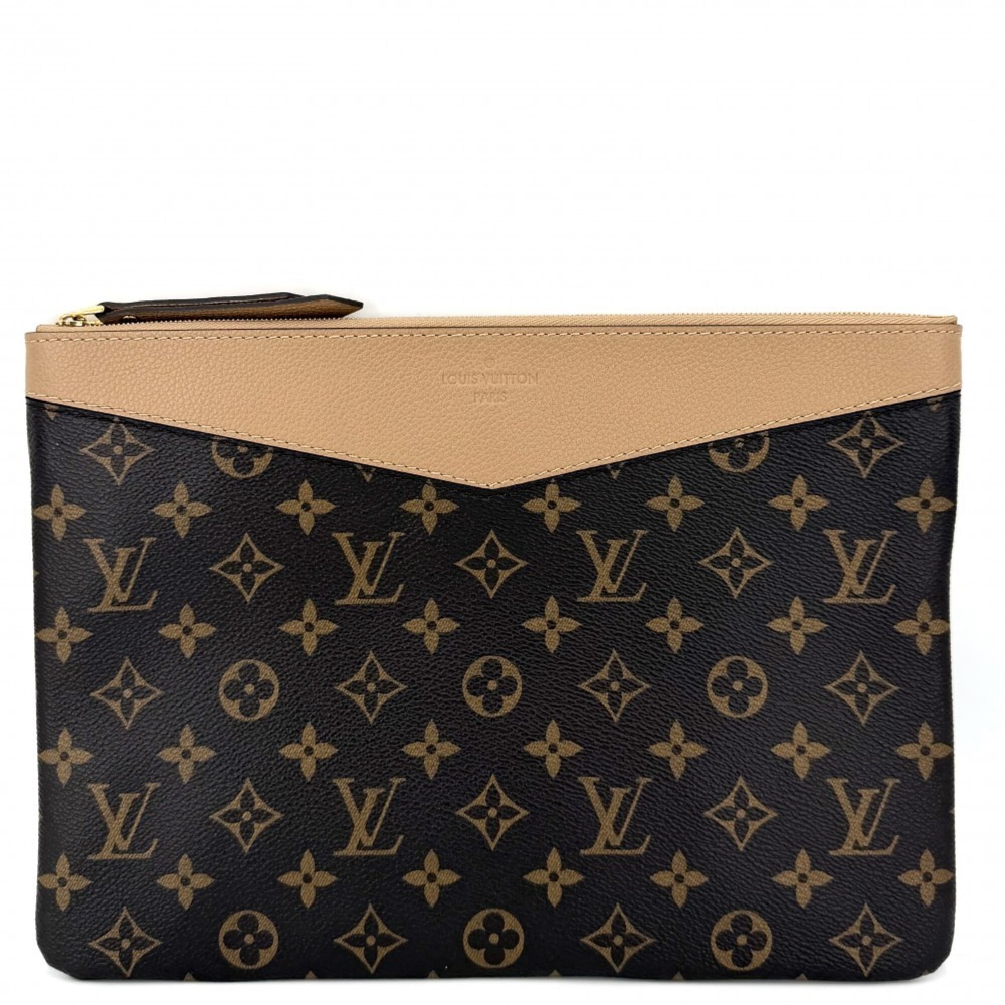 Louis Vuitton Brown Monogram Clutch Bag Pouch (Pre-Owned)