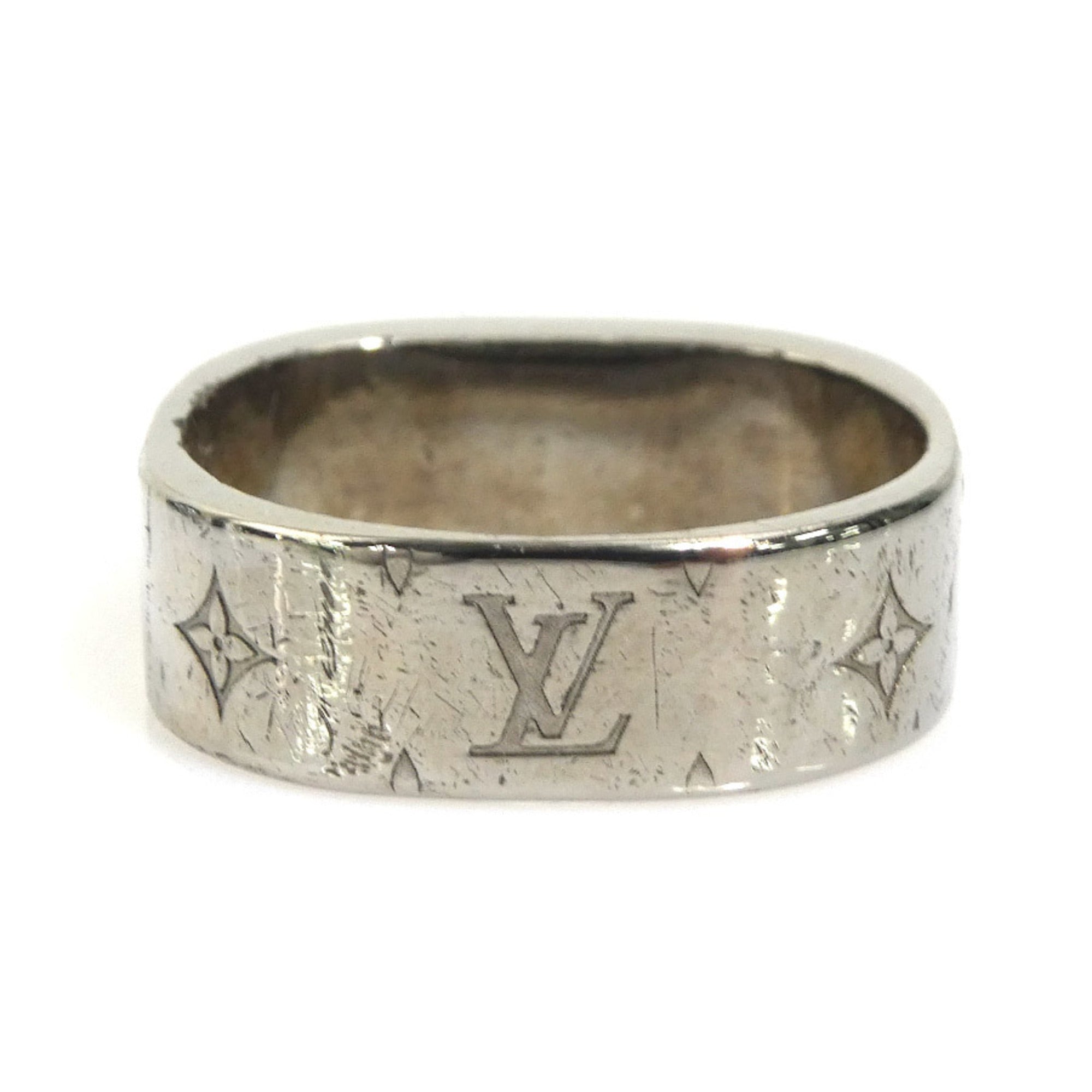 Louis Vuitton Silver Metal Band Ring (Pre-Owned)