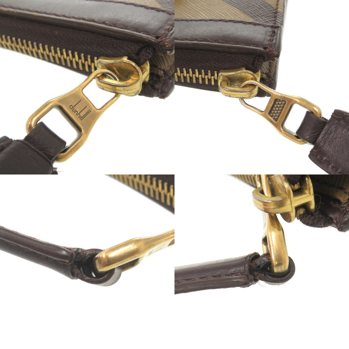 Dunhill Brown Leather Clutch Bag (Pre-Owned)
