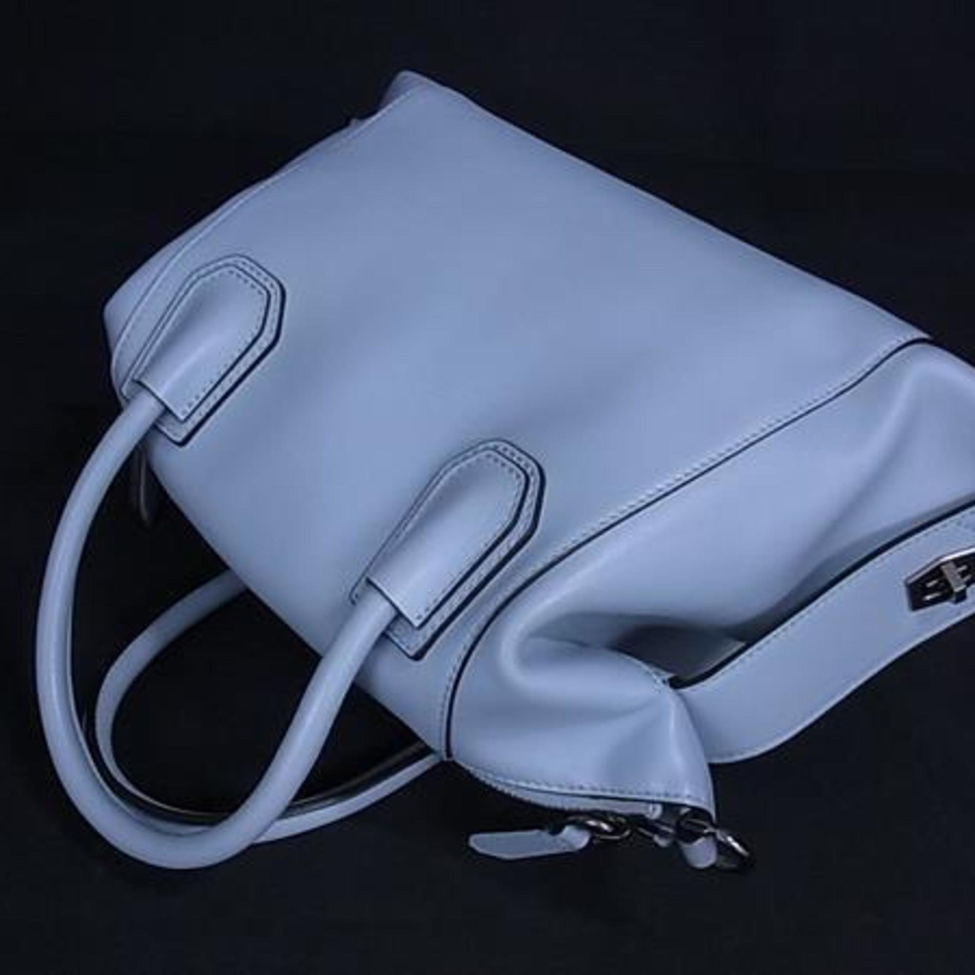 Givenchy Light Blue Leather Handbag Shoulder Bag Tote Bag (Pre-Owned)