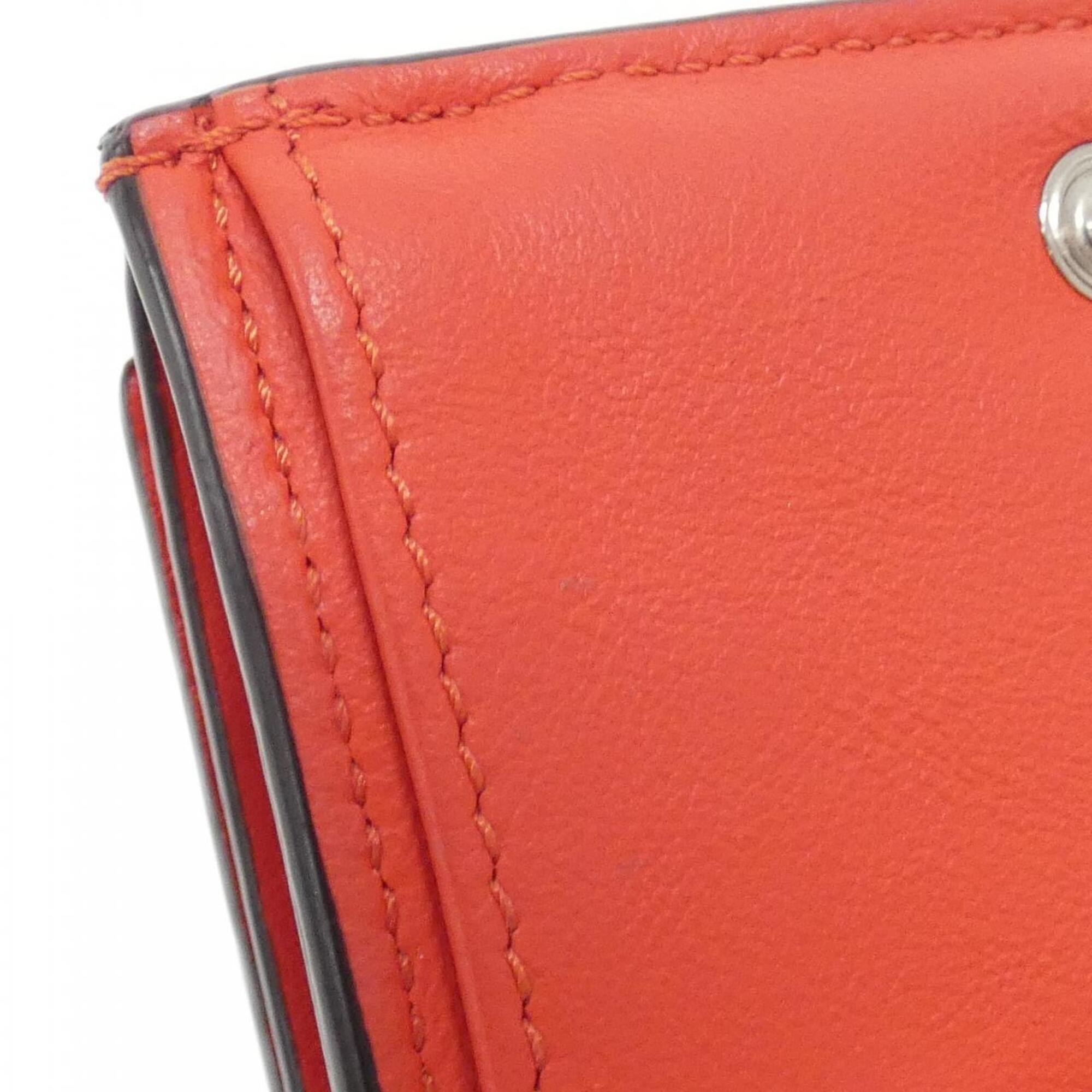 Fendi Red Color Leather Wallet (Tri-Fold) (Pre-Owned)