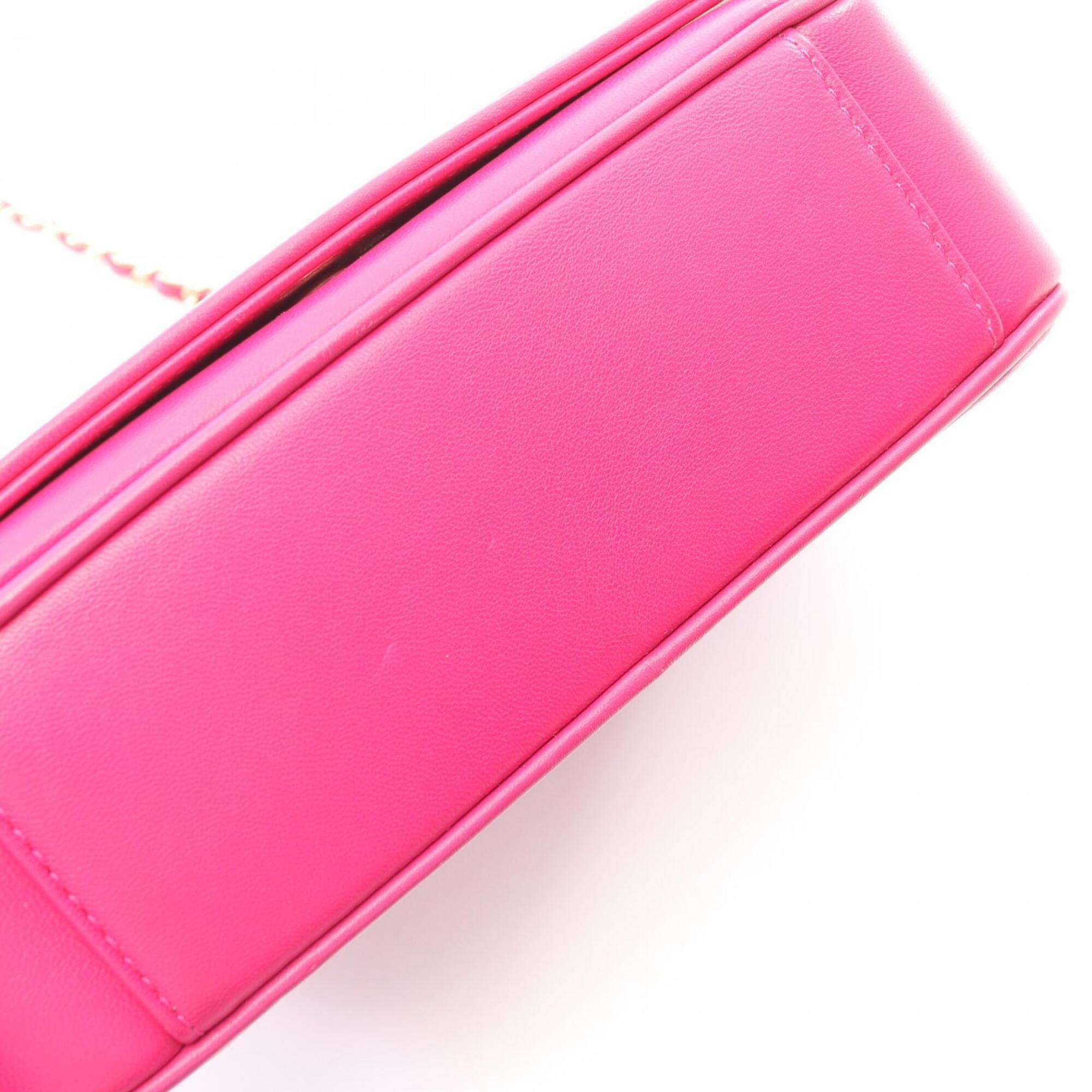 Chanel Pink Leather Handbag Shoulder Bag (Pre-Owned)