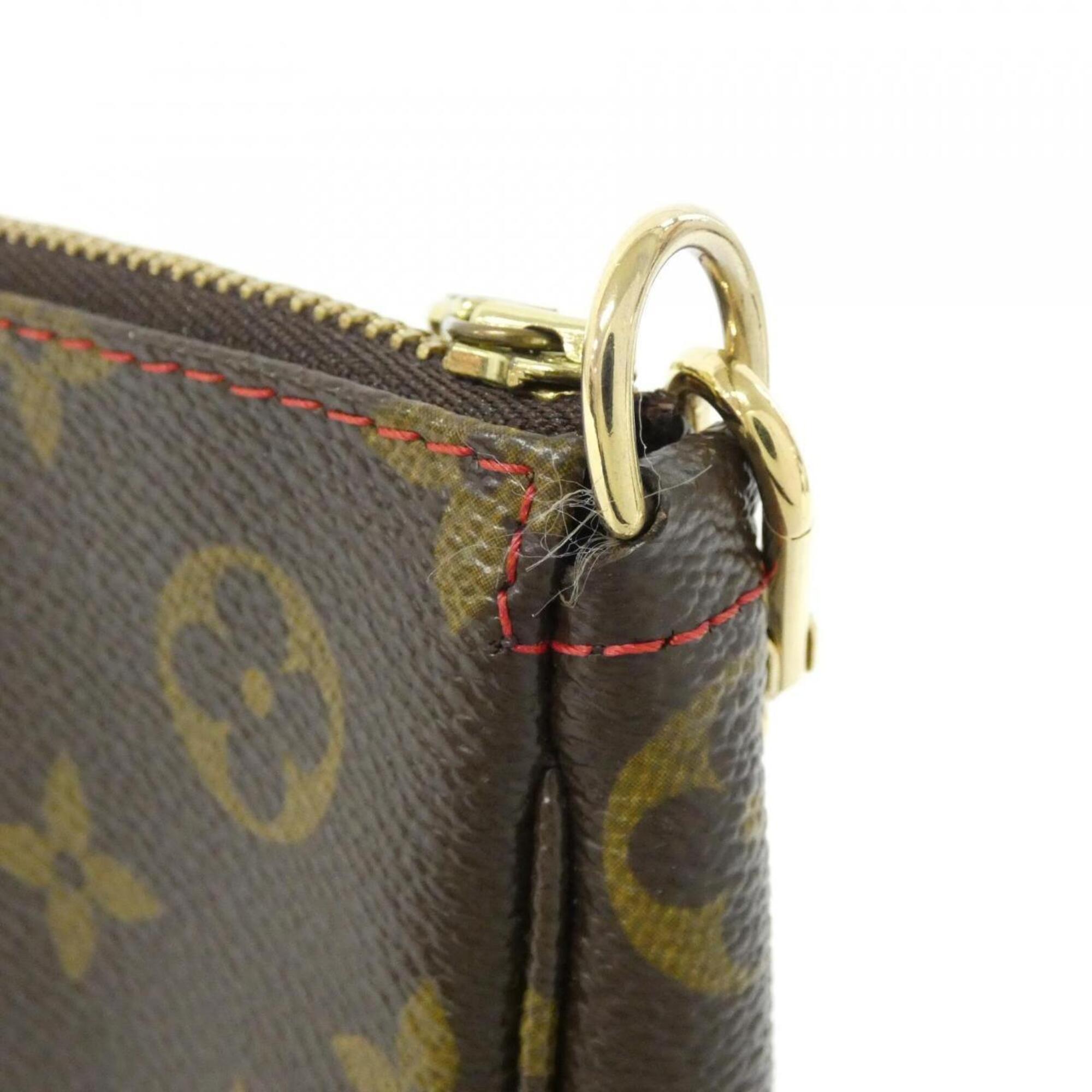 Louis Vuitton Marron Coated Canvas Pochette Pouch (Pre-Owned)