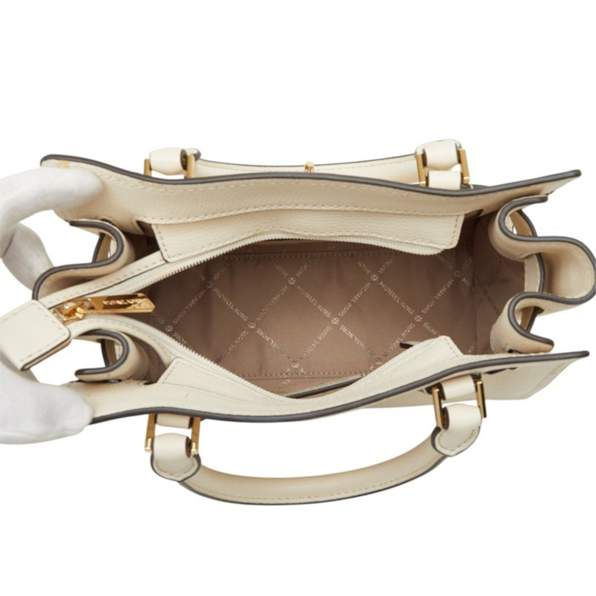 Michael Kors Ivory White Leather Handbag Shoulder Bag (Pre-Owned)
