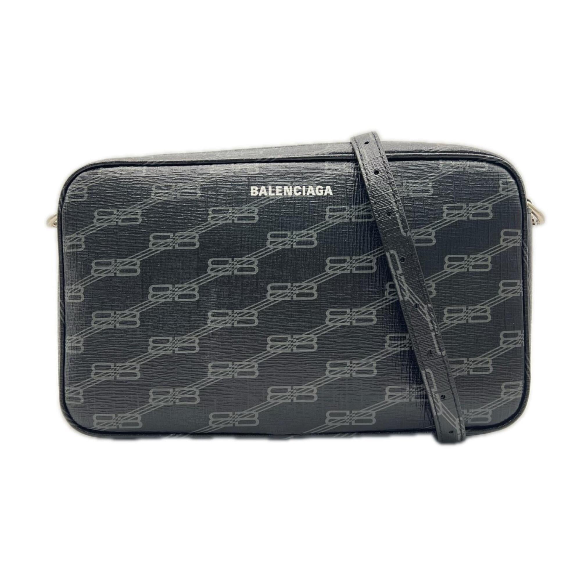 Balenciaga Black Gray Coated Canvas Shoulder Bag (Pre-Owned)