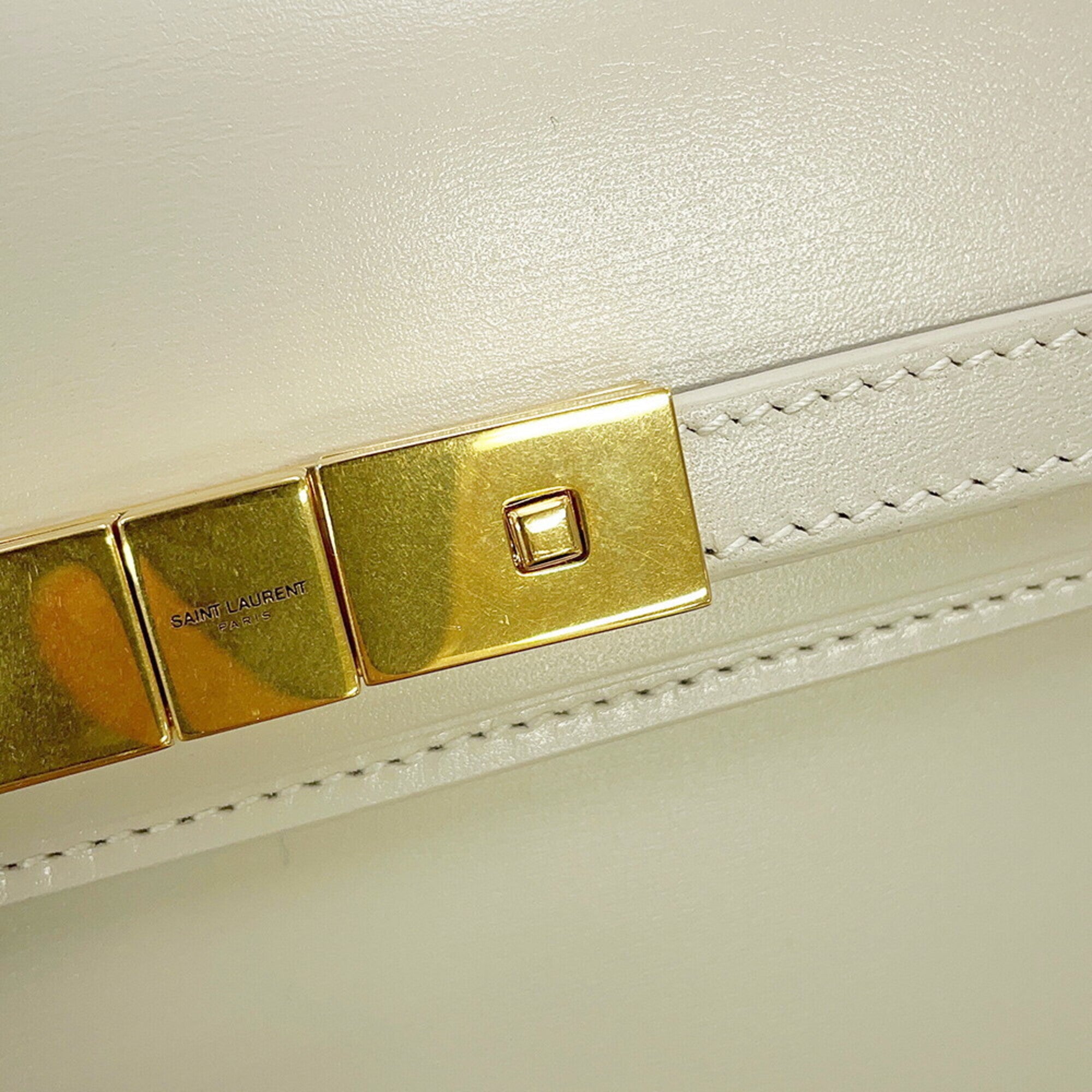 Saint Laurent White Leather Handbag Shoulder Bag (Pre-Owned)