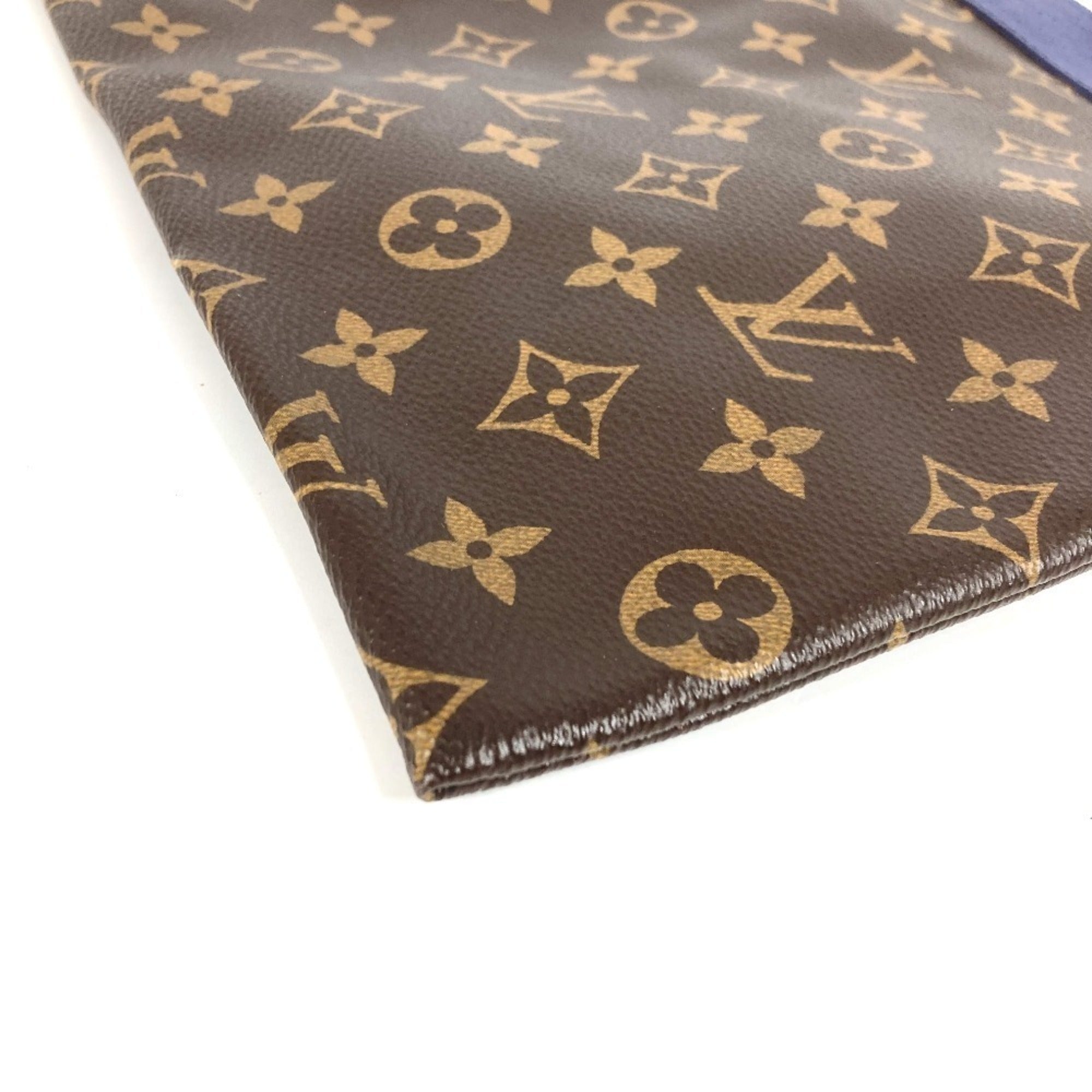 Louis Vuitton Blue Brown Red Color Monogram Canvas Clutch Bag Handbag Pochette Pouch (Pre-Owned)