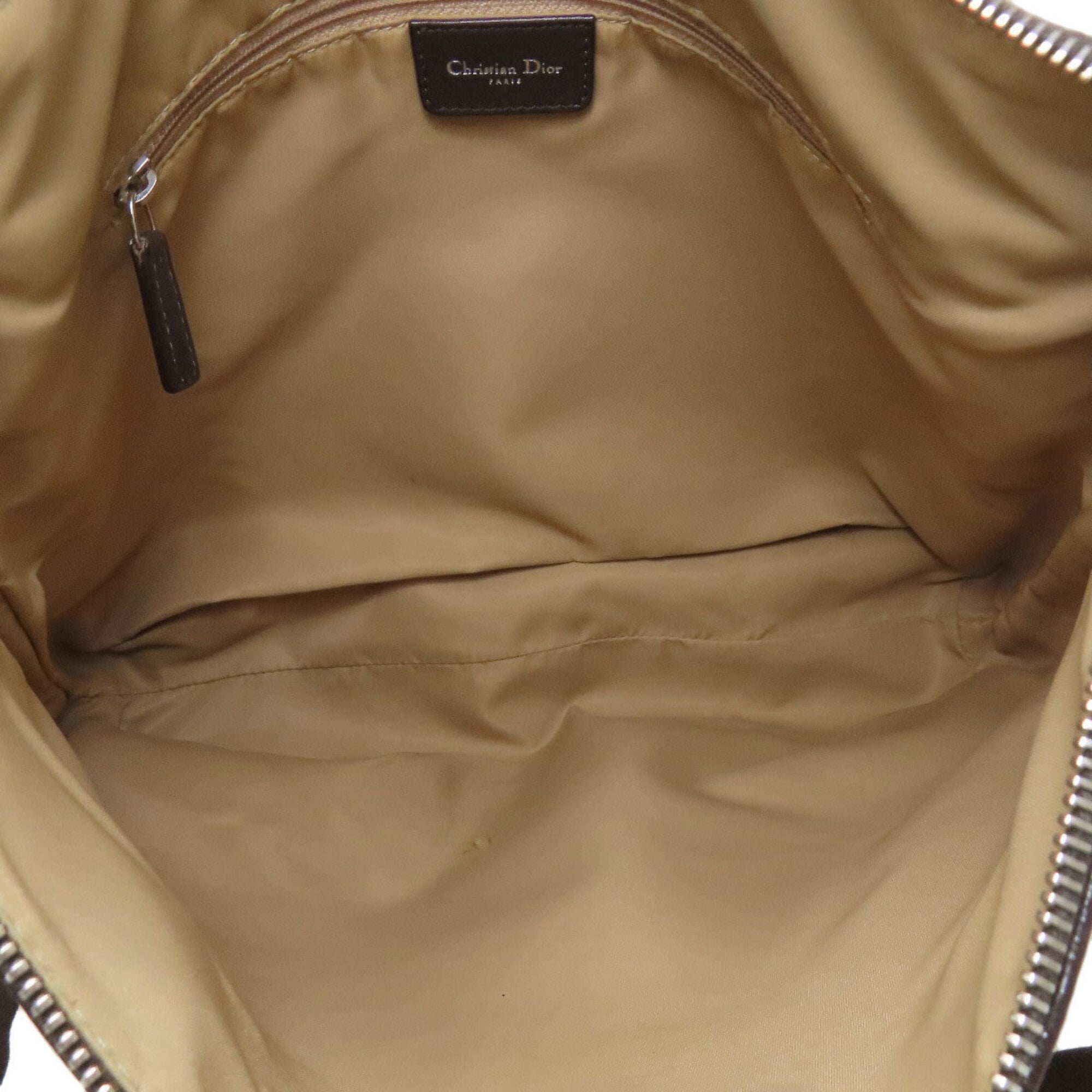 Christian Dior Brown Canvas Leather Shoulder Bag (Pre-Owned)