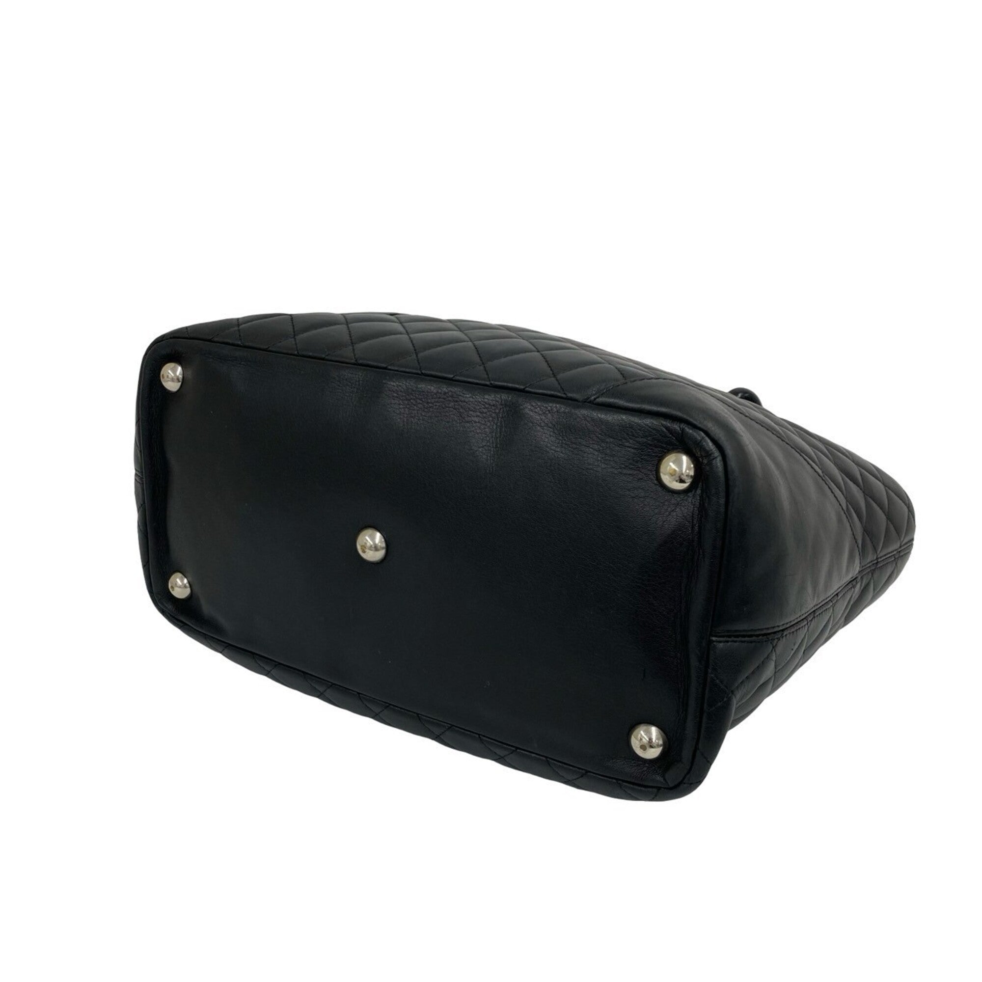 Chanel Black Leather Handbag Tote Bag (Pre-Owned)
