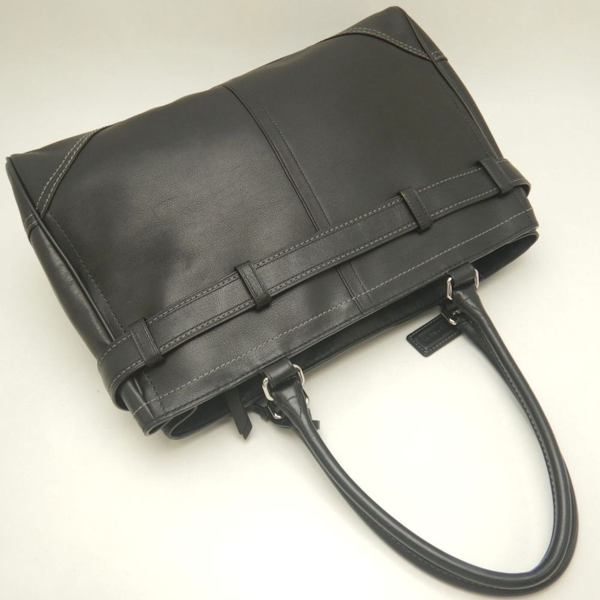 Coach Black Leather Tote Bag (Pre-Owned)