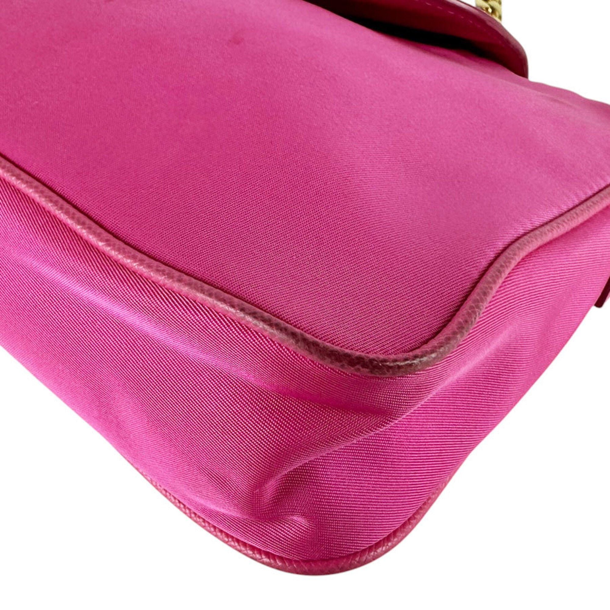 Prada Pink Nylon Leather Shoulder Bag (Pre-Owned)