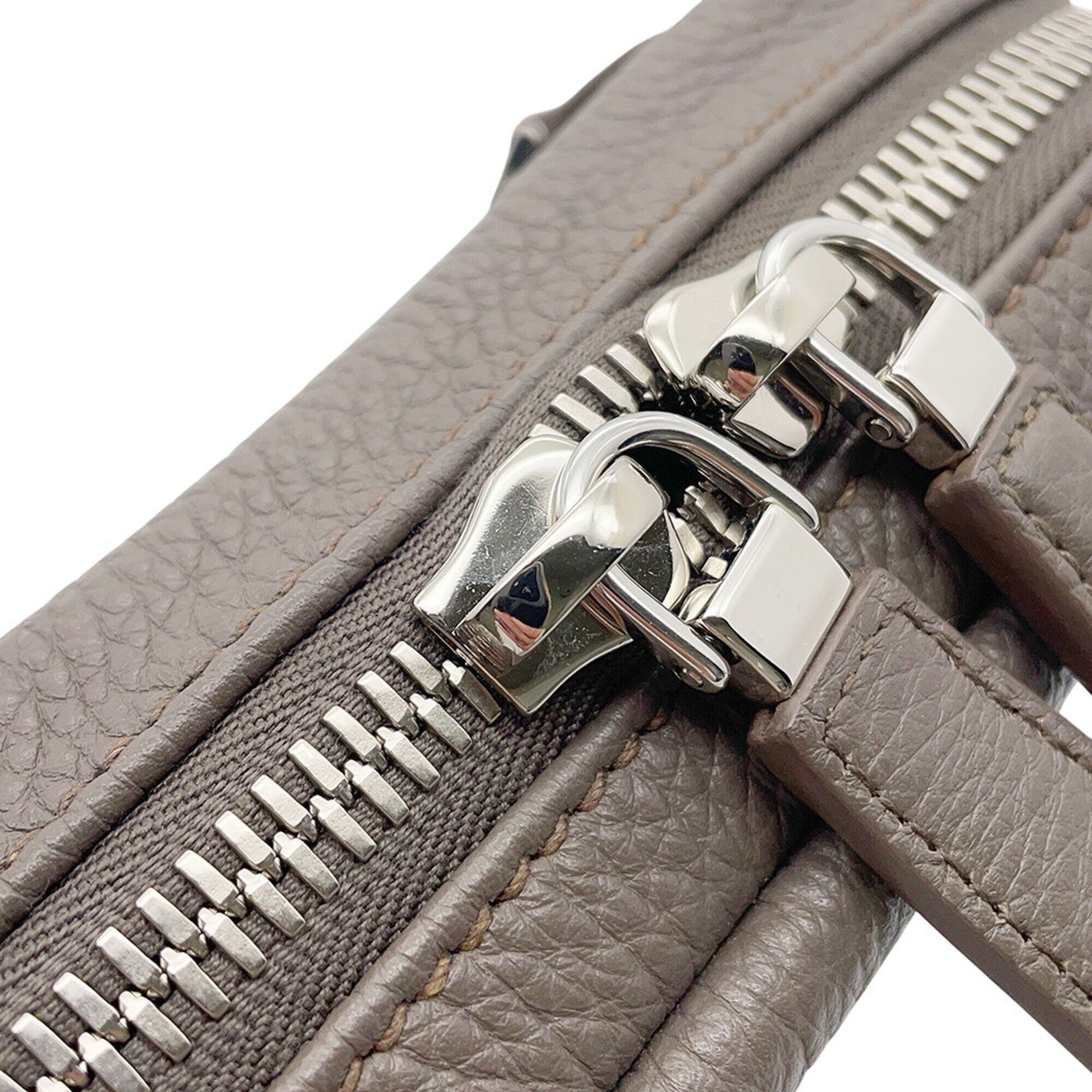 Prada Grayish Leather Shoulder Bag Sling Bag (Pre-Owned)