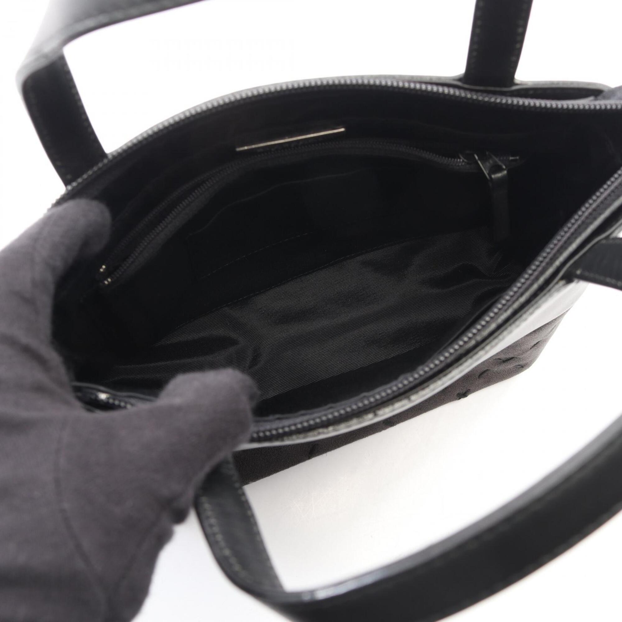 Burberry Black Leather Suede Handbag (Pre-Owned)