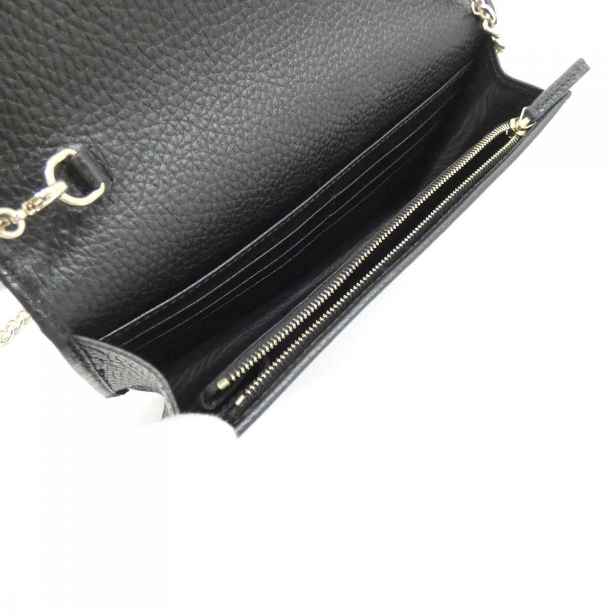 Gucci Black Leather Chain/Shoulder Wallet (Pre-Owned)