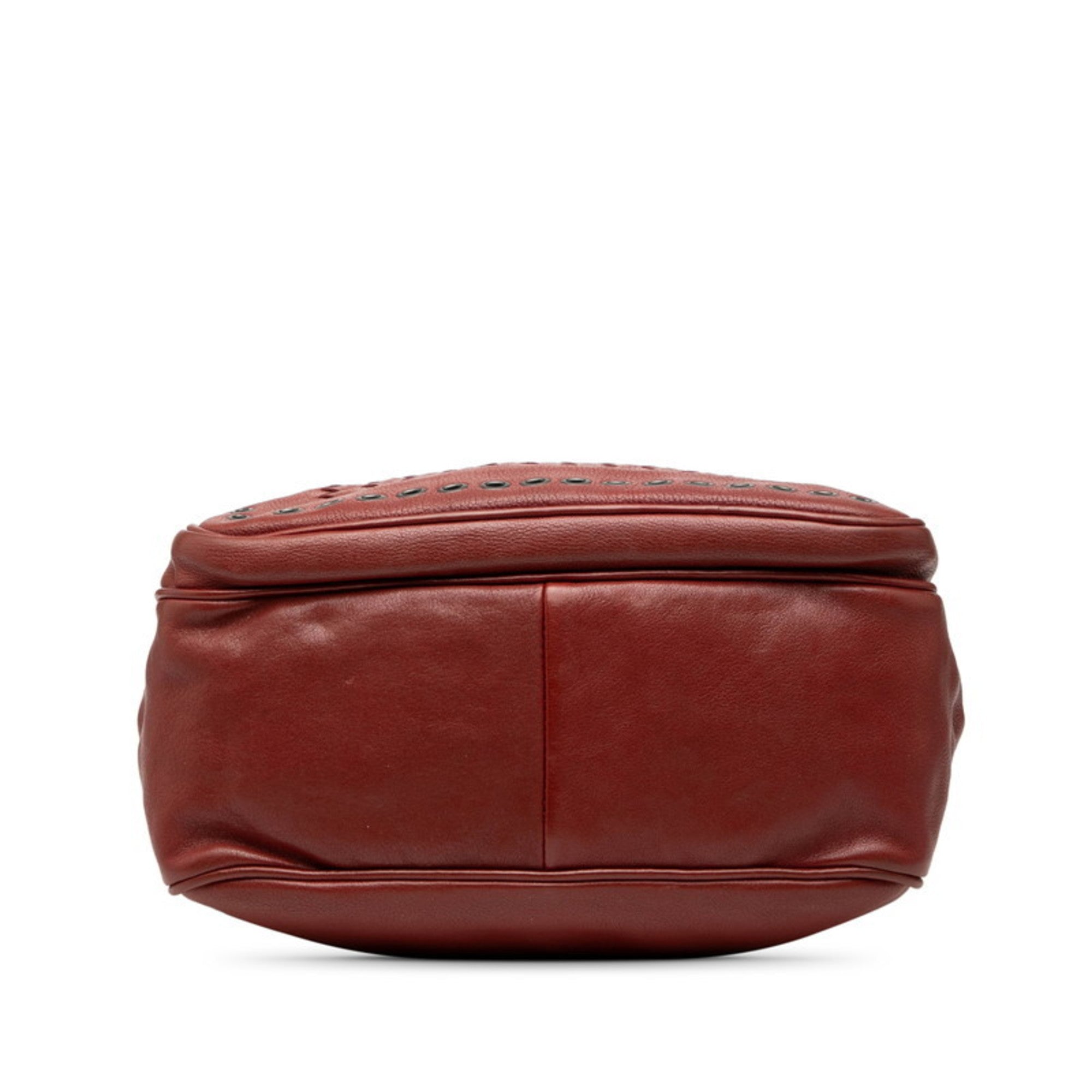 Bottega Veneta Red Color Leather Shoulder Bag (Pre-Owned)