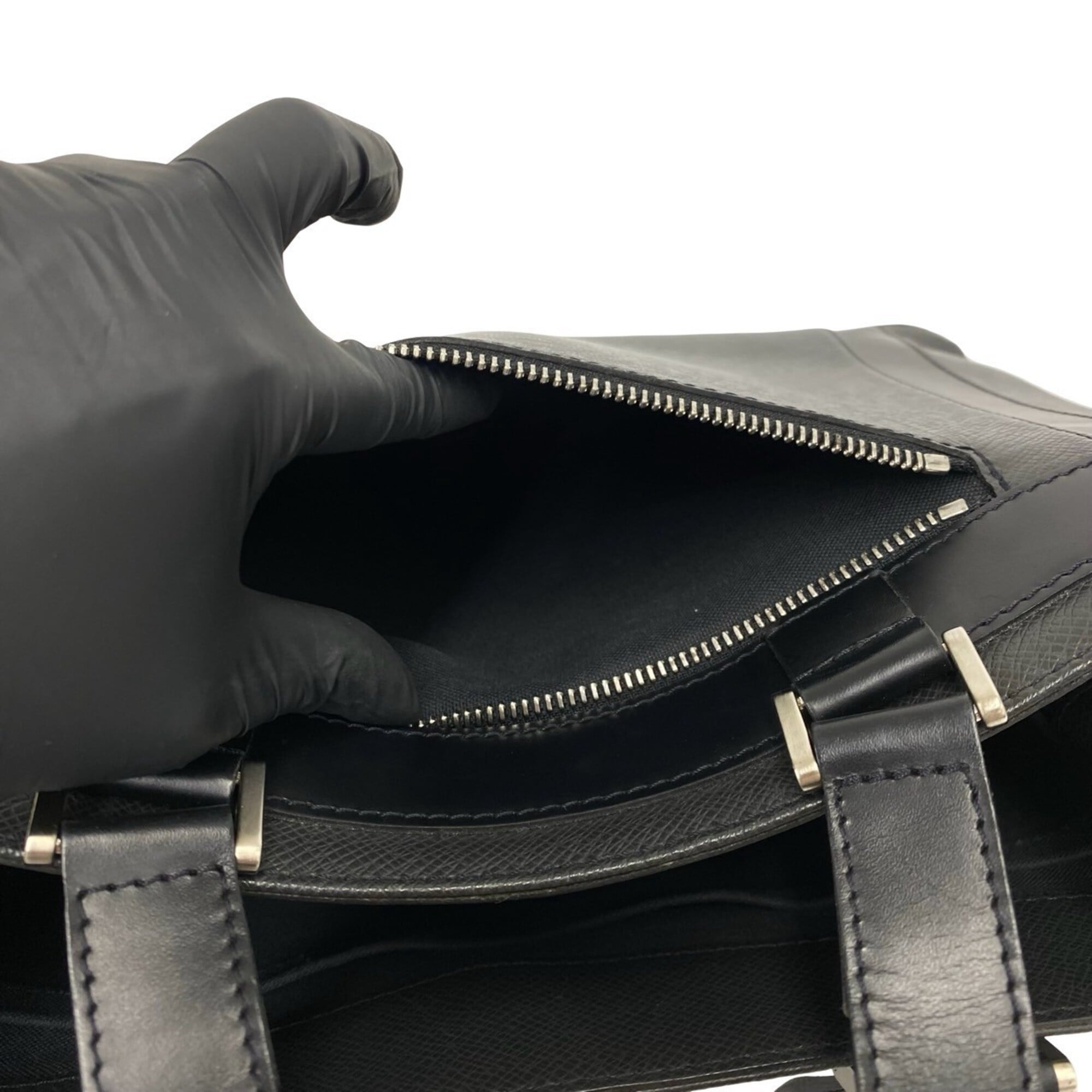 Louis Vuitton Black Leather Briefcase Tote Bag (Pre-Owned)
