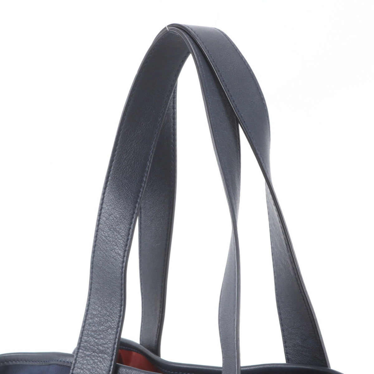 Bally Navy Leather Nylon Shoulder Bag Tote Bag (Pre-Owned)