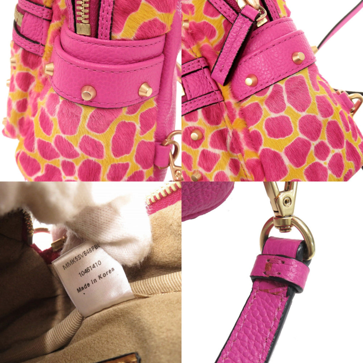 Mcm Pink Yellow Leather Leather Backpack (Pre-Owned)