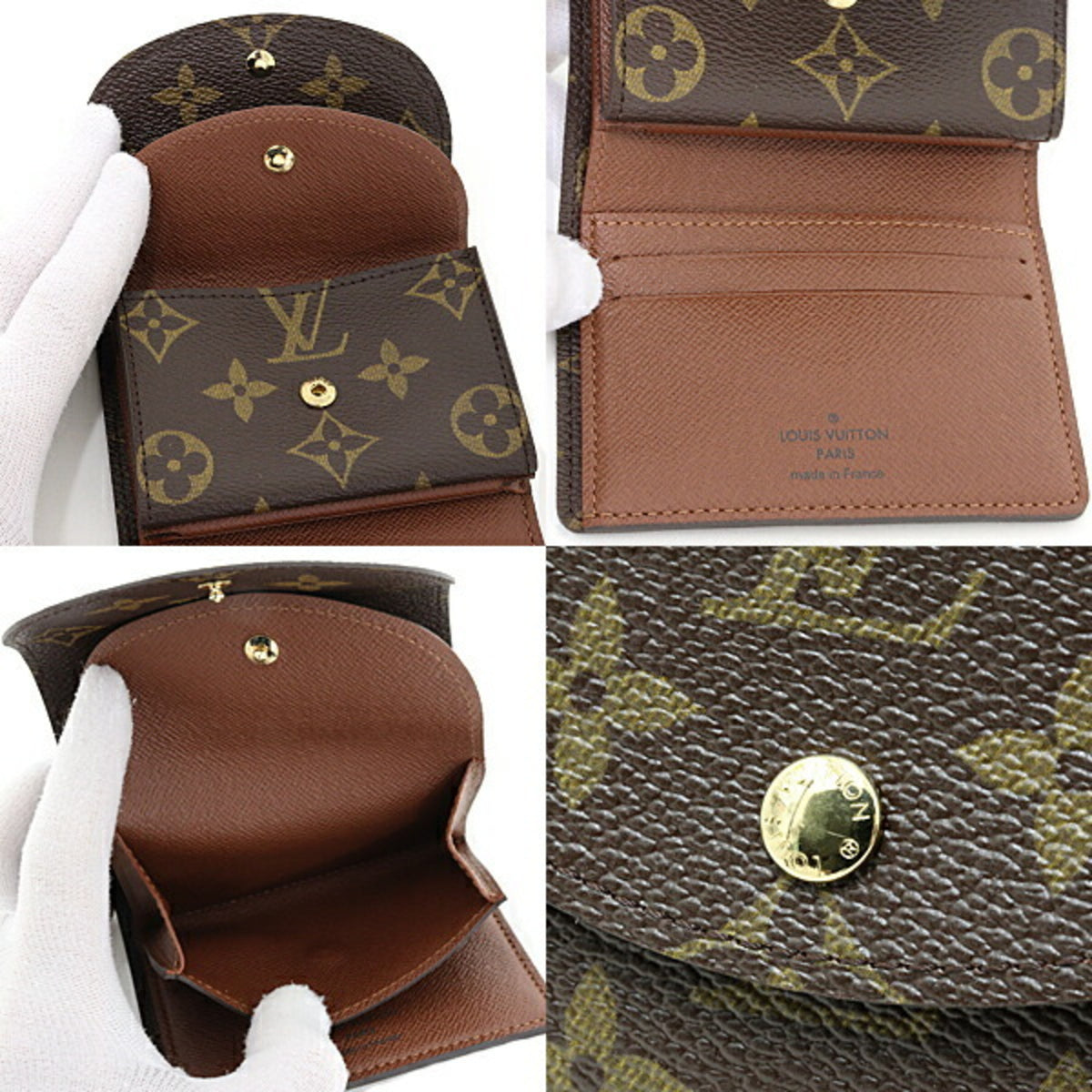 Louis Vuitton Brown Monogram Canvas Wallet (Tri-Fold) (Pre-Owned)