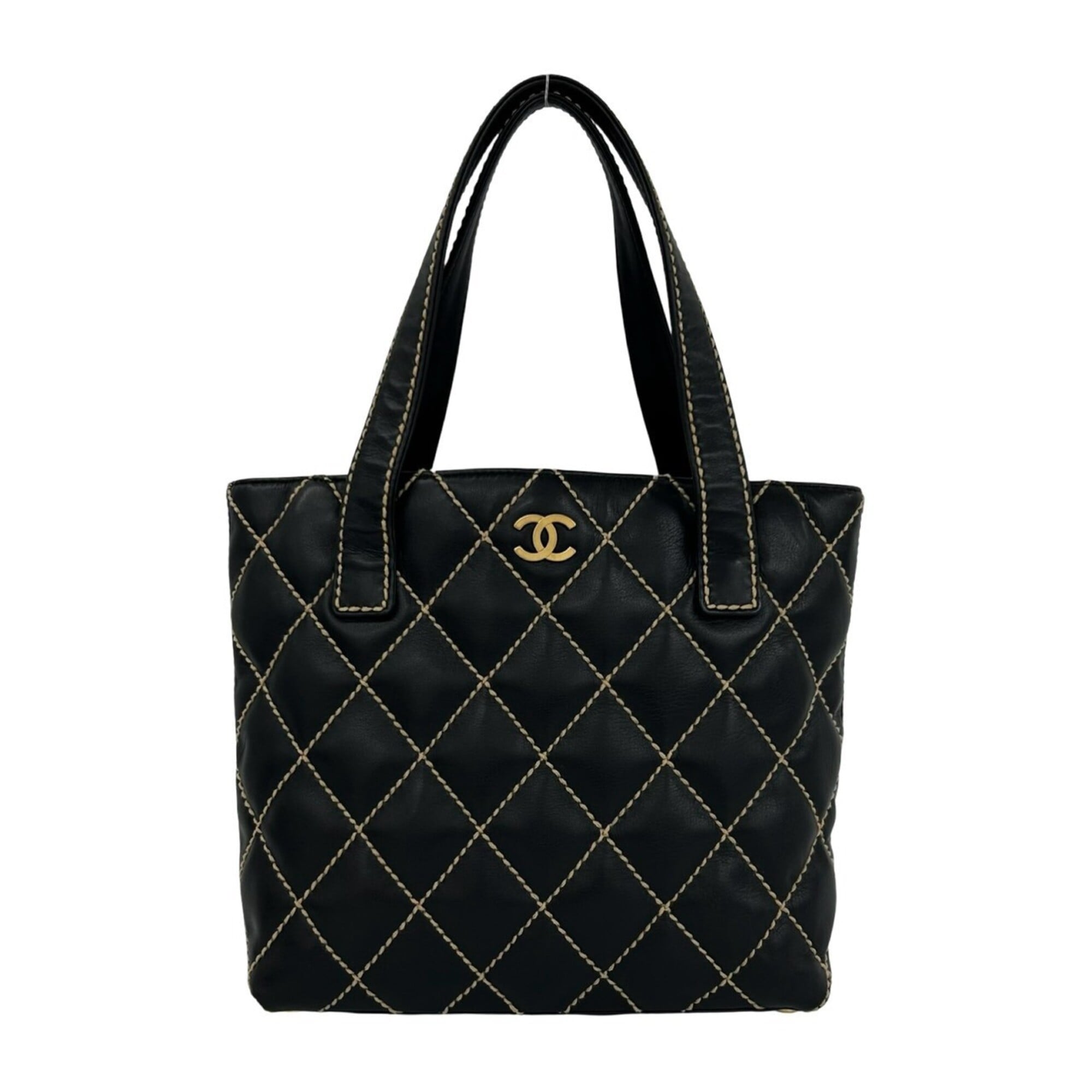 Chanel Black Leather Tote Bag (Pre-Owned)