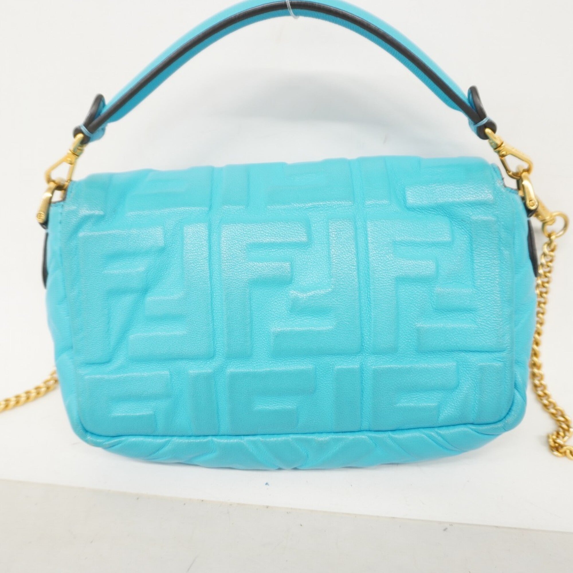Fendi Light Blue Leather Handbag (Pre-Owned)