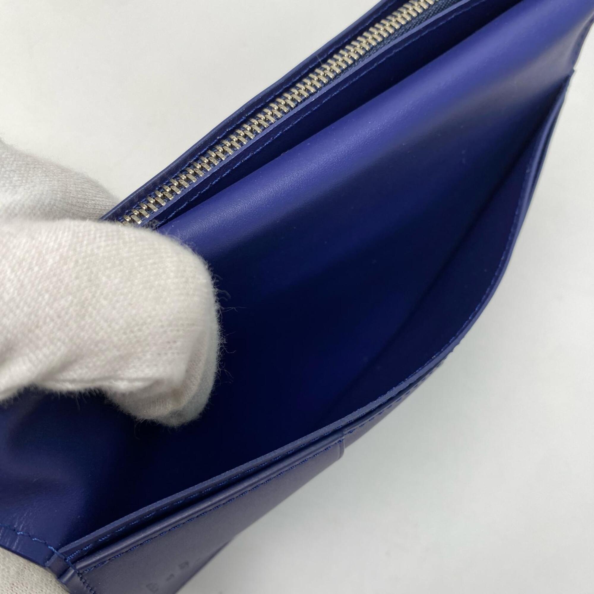 Louis Vuitton Blue Leather Long Wallet (Bi-Fold) (Pre-Owned)
