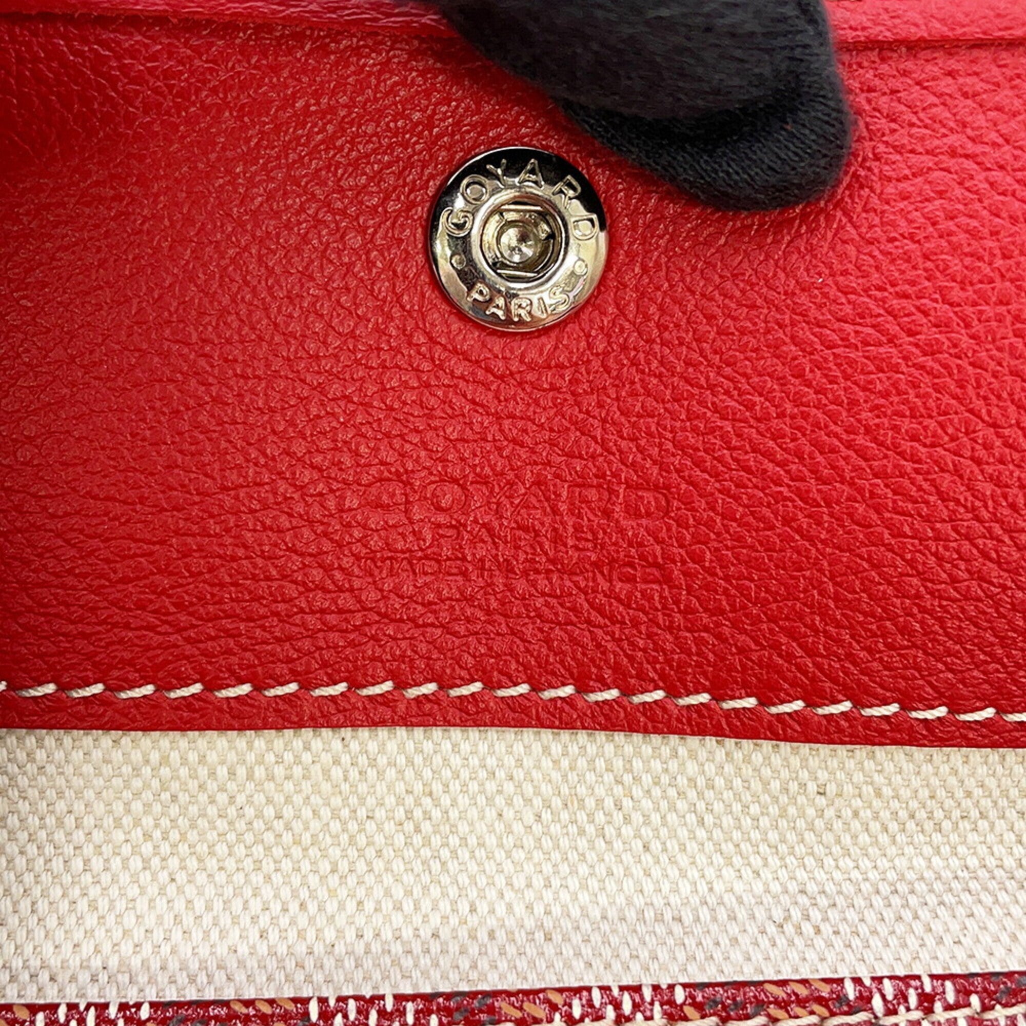 Goyard Red Color Pvc Leather Handbag Tote Bag (Pre-Owned)