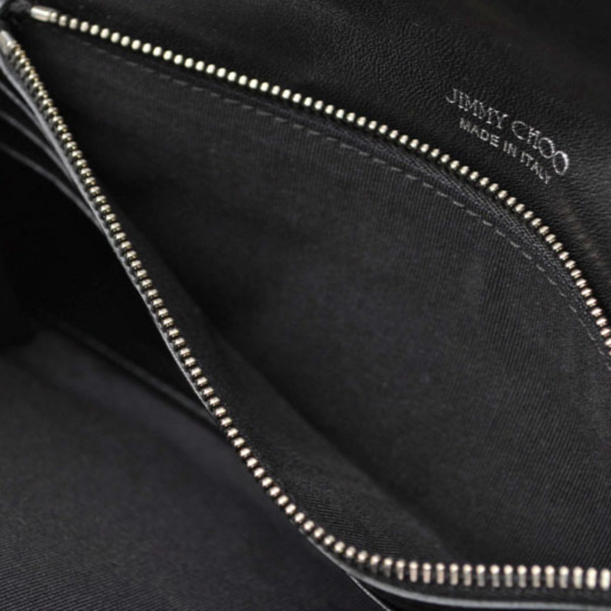 Jimmy Choo Black Leather Rhinestone Chain/Shoulder Wallet (Pre-Owned)
