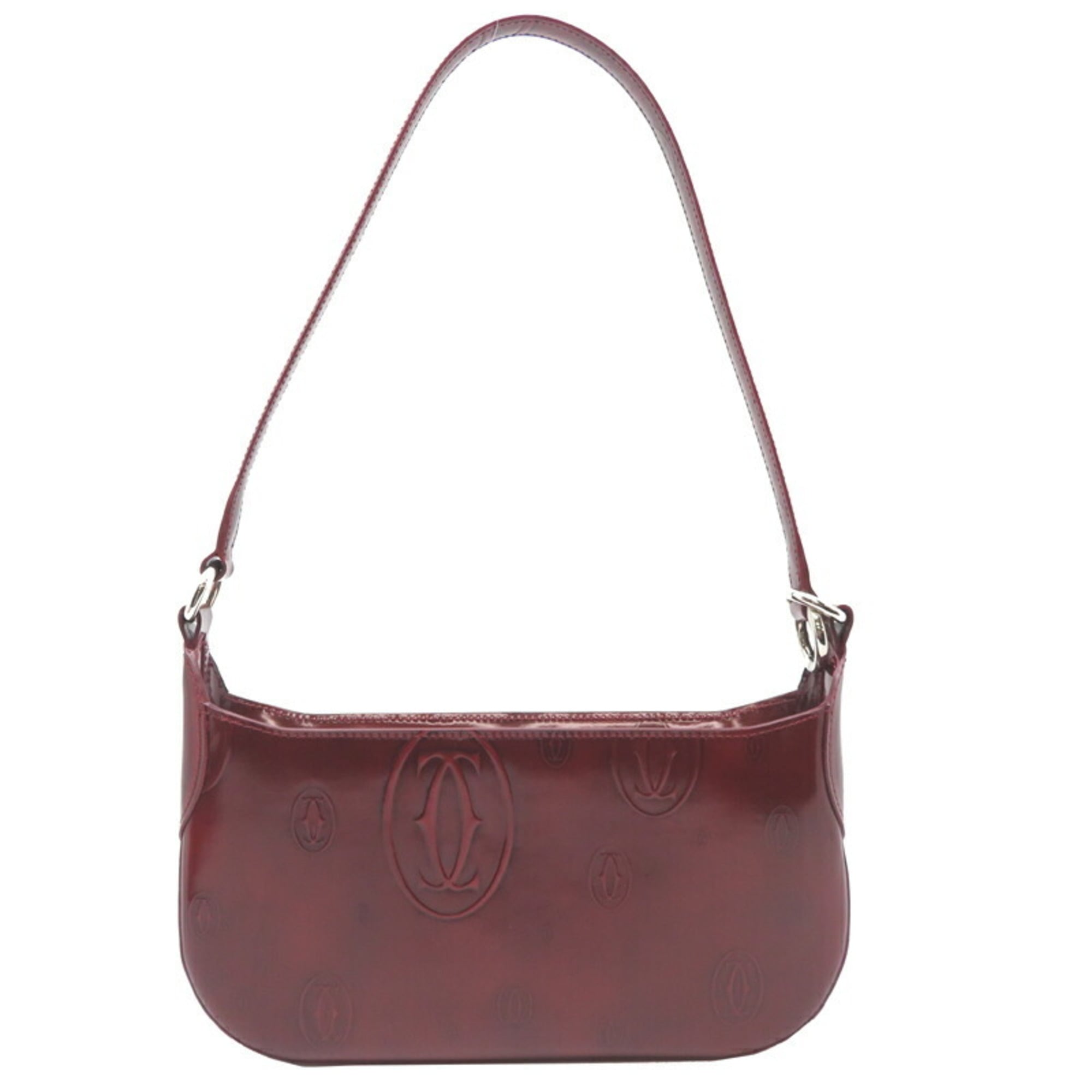 Cartier Bordeaux Patent Leather Handbag (Pre-Owned)