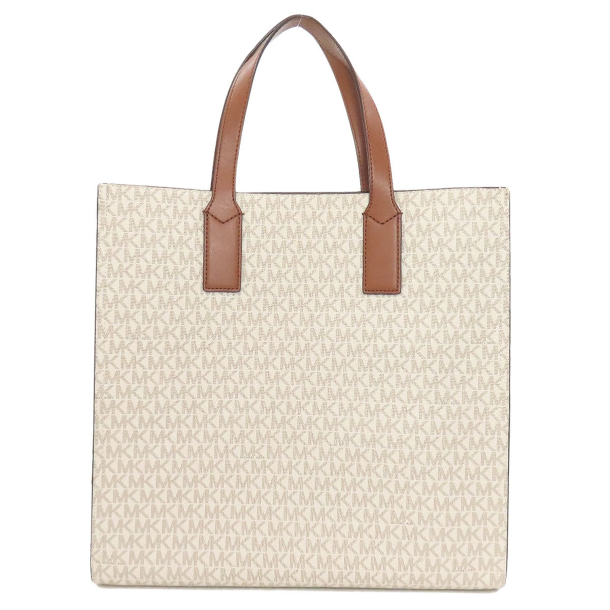 Michael Kors Brown White Pvc Tote Bag (Pre-Owned)