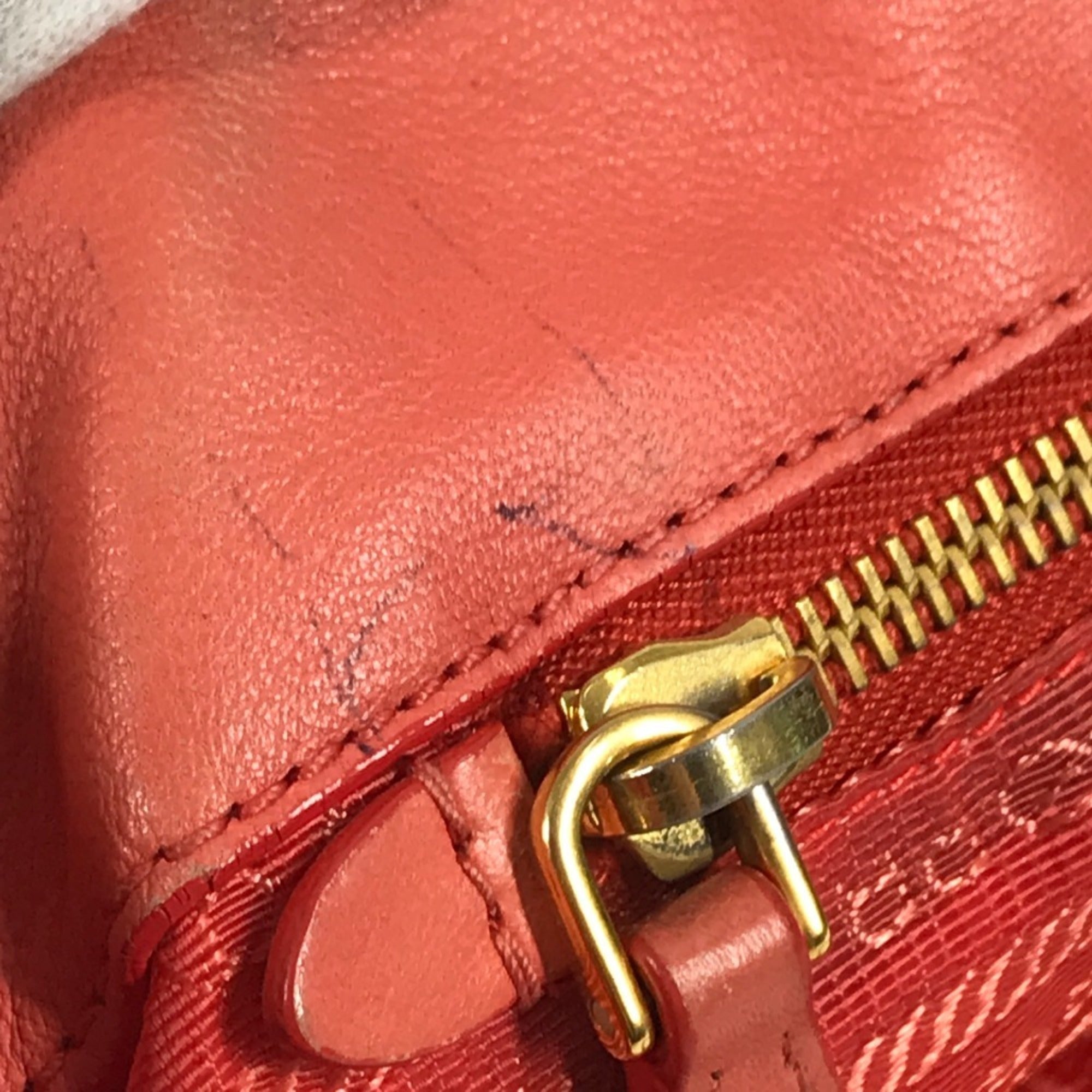 Prada Pink White Nylon Handbag Tote Bag (Pre-Owned)