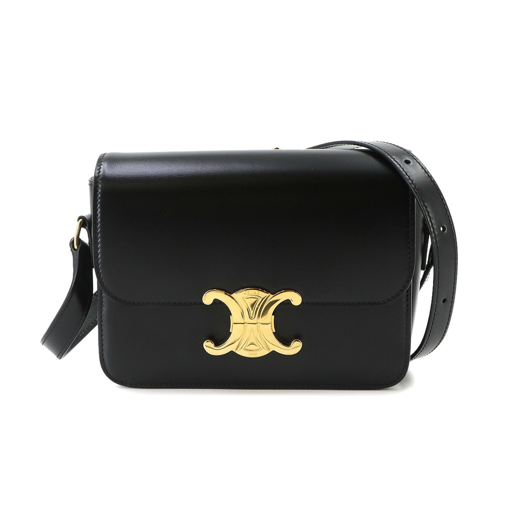 Celine Black Leather Handbag Shoulder Bag (Pre-Owned)