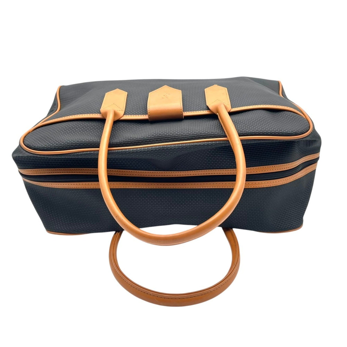 Yves Saint Laurent Black Brown Pvc Leather Boston Bag Handbag (Pre-Owned)
