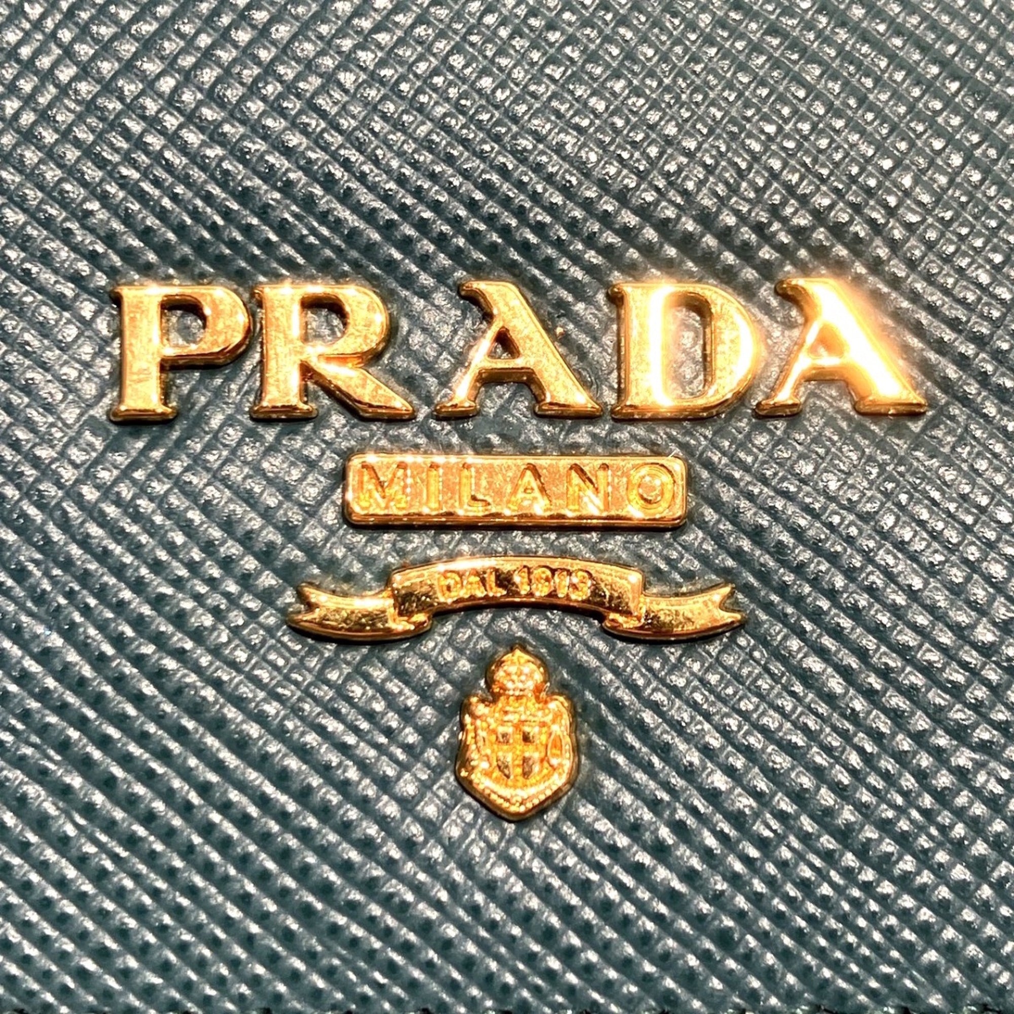 Prada Green Leather Long Wallet (Bi-Fold) (Pre-Owned)