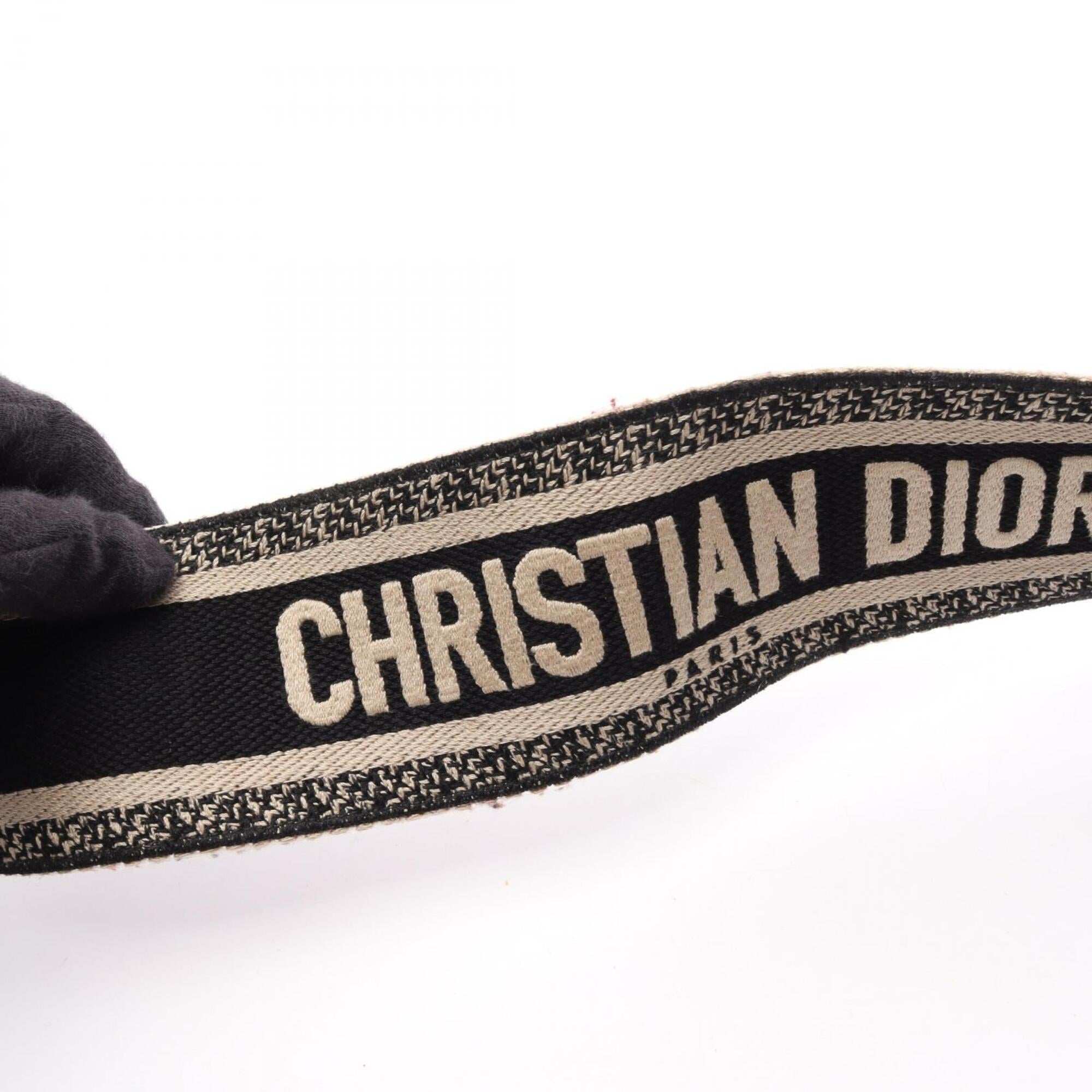 Christian Dior Beige Navy Canvas Handbag Saddle Bag (Pre-Owned)