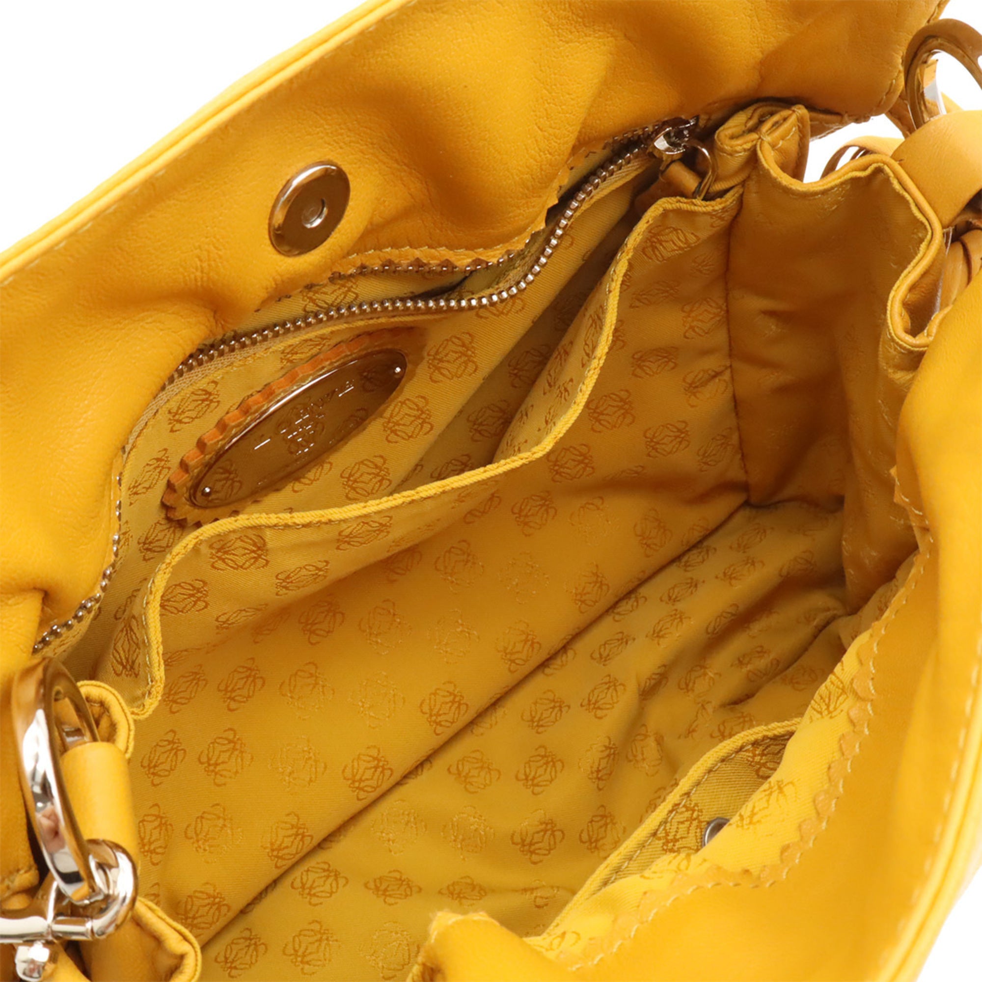 Loewe Yellow Leather Pochette Shoulder Bag (Pre-Owned)