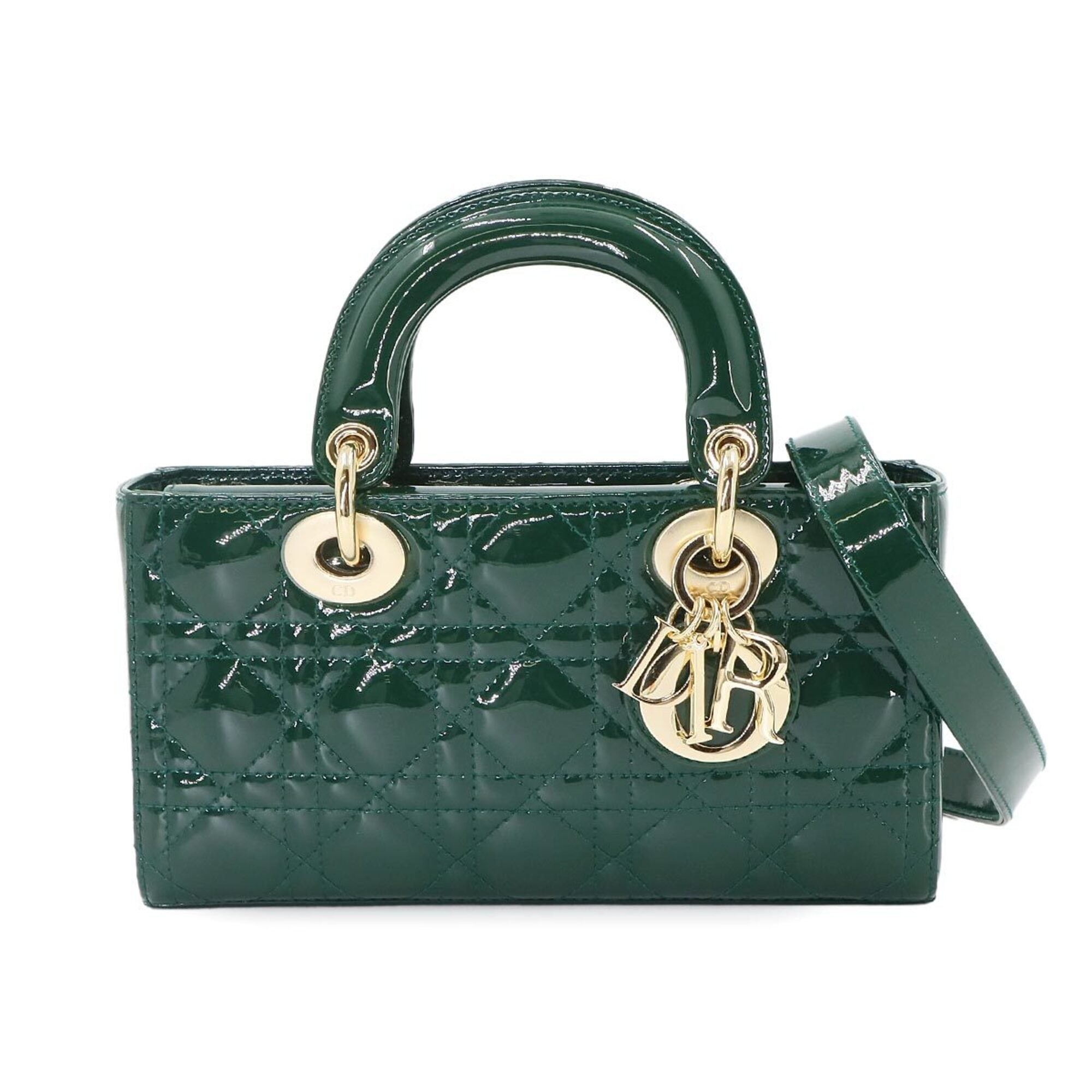 Christian Dior Green Green Patent Leather Handbag (Pre-Owned)