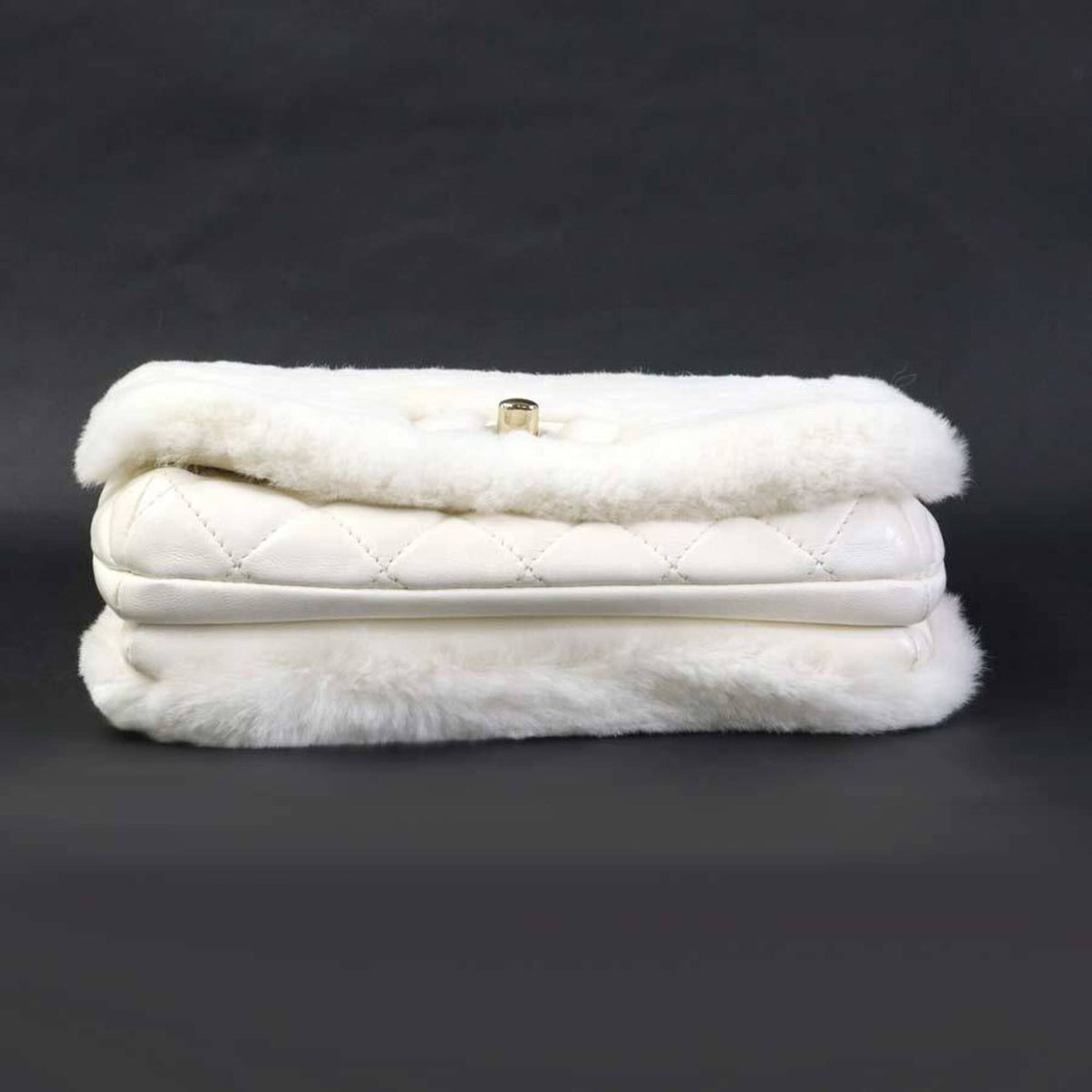 Chanel Off-White Fur Leather Handbag Shoulder Bag (Pre-Owned)