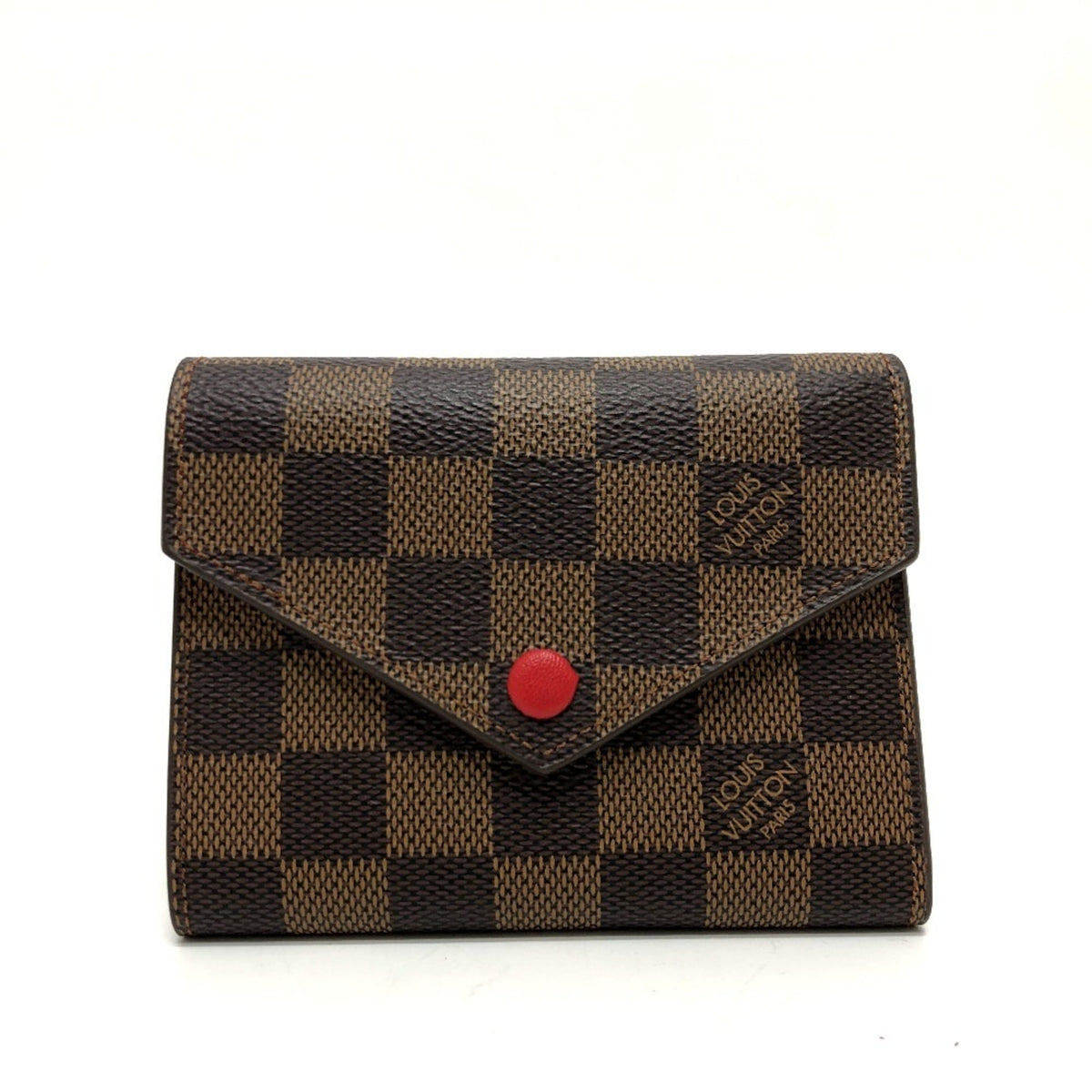 Louis Vuitton Brown Red Color Damier Canvas Coin Purse/Coin Case (Pre-Owned)