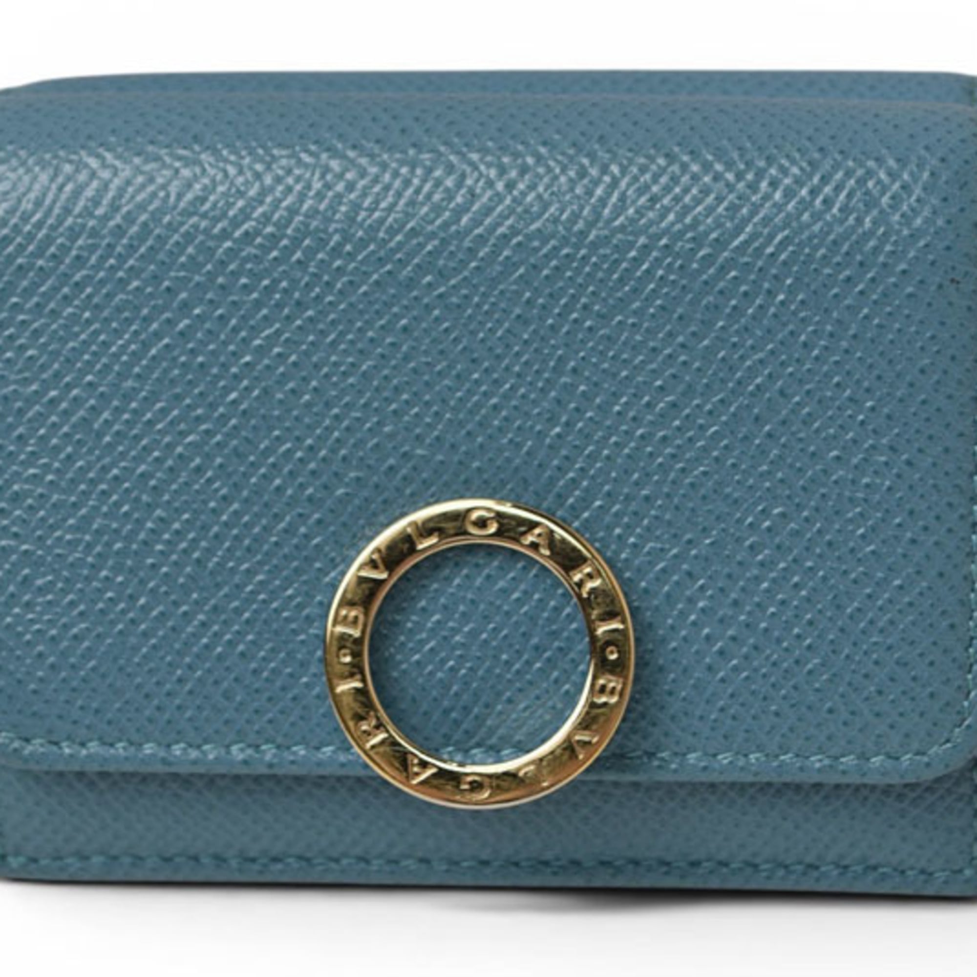 Bvlgari Bvlgari Bvlgari Blue Turquoise Leather Wallet (Tri-Fold) (Pre-Owned)