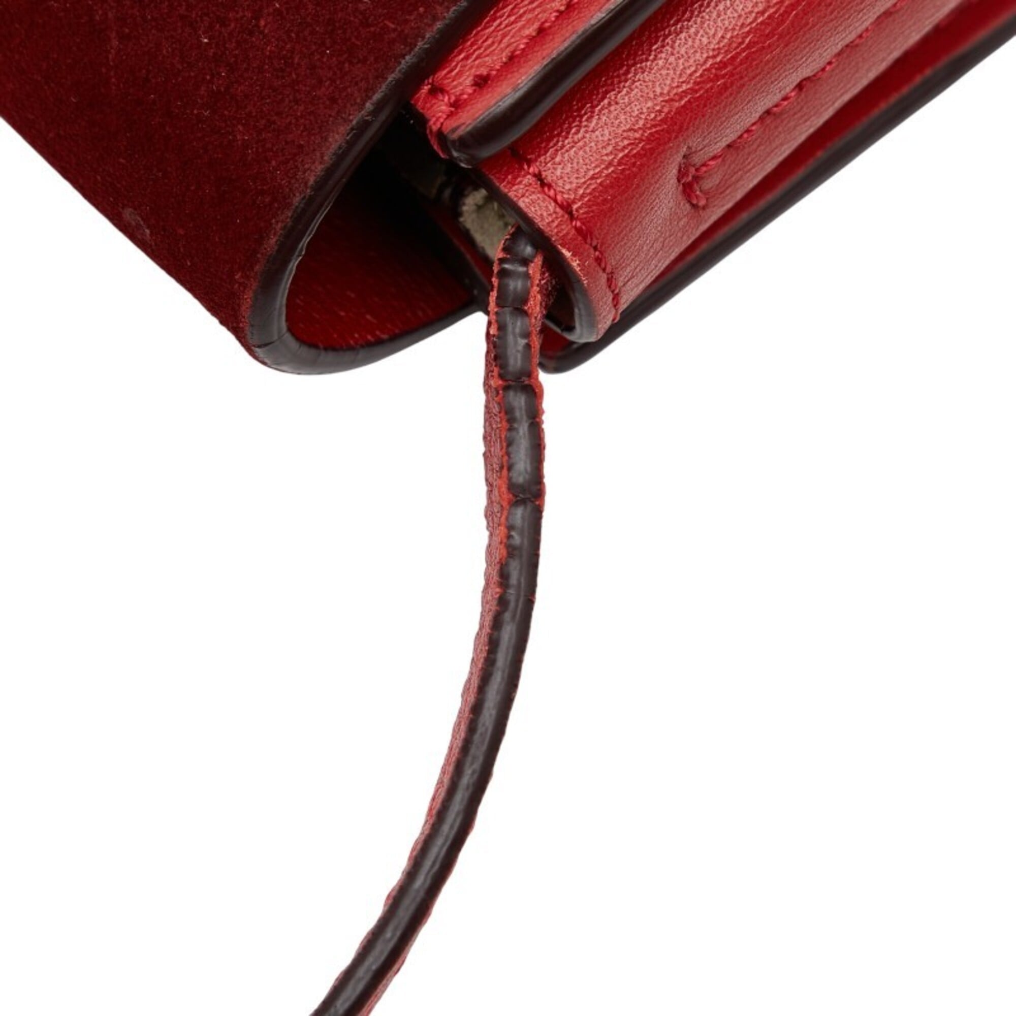 Chloé Red Color Leather Suede Shoulder Bag (Pre-Owned)