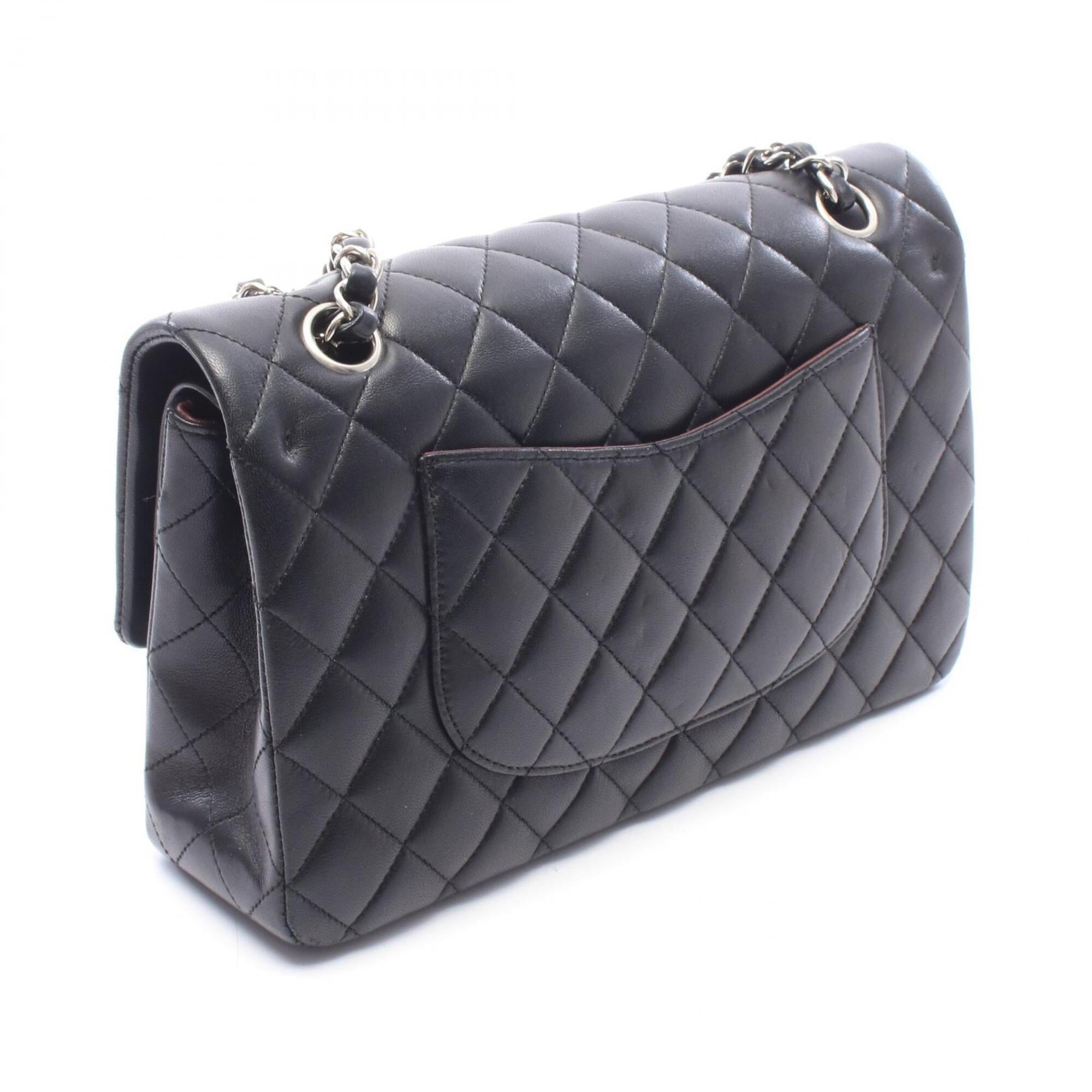 Chanel Black Leather Handbag Shoulder Bag (Pre-Owned)