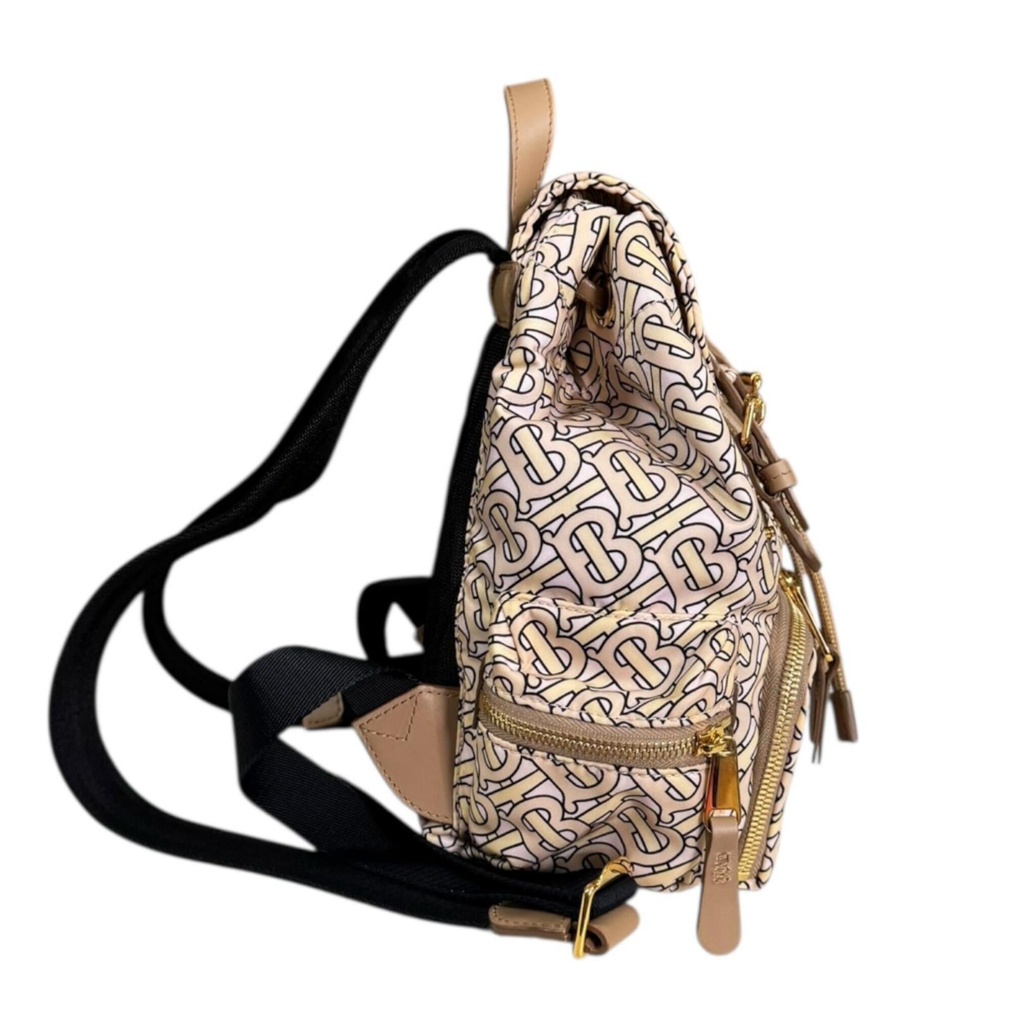 Burberry Beige Pink Nylon Backpack (Pre-Owned)