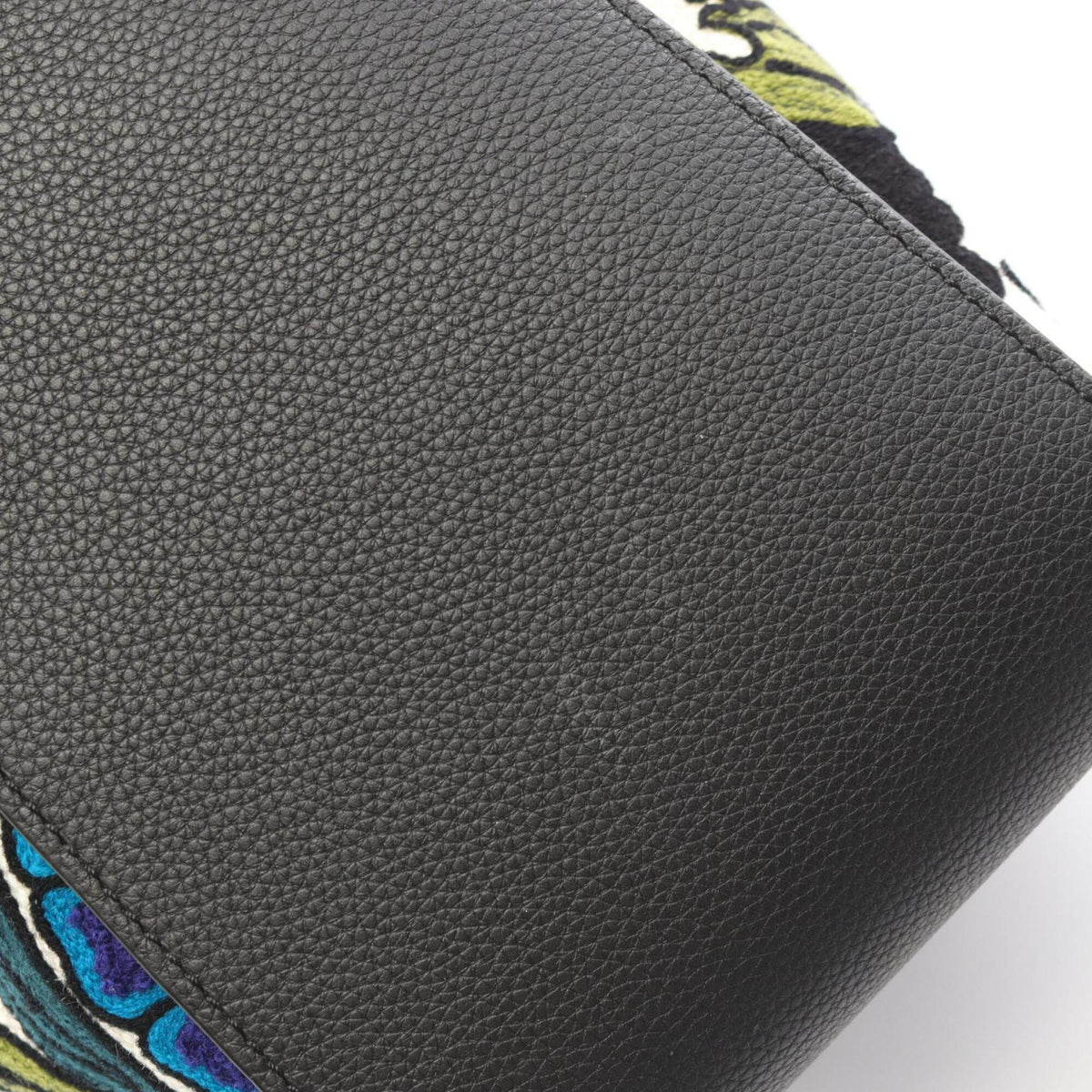 Loewe Black Multi-Color Leather Canvas Handbag (Pre-Owned)