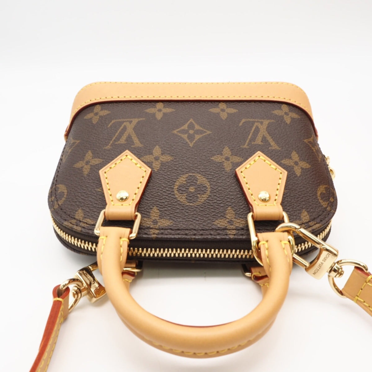 Louis Vuitton Monogram Beige Brown Coated Canvas Leather Shoulder Bag (Pre-Owned)