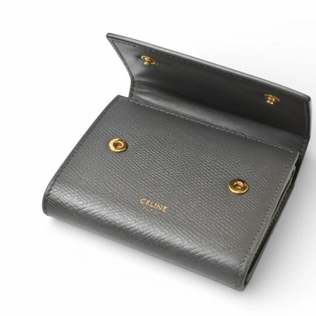 Celine Gray Leather Wallet (Tri-Fold) (Pre-Owned)