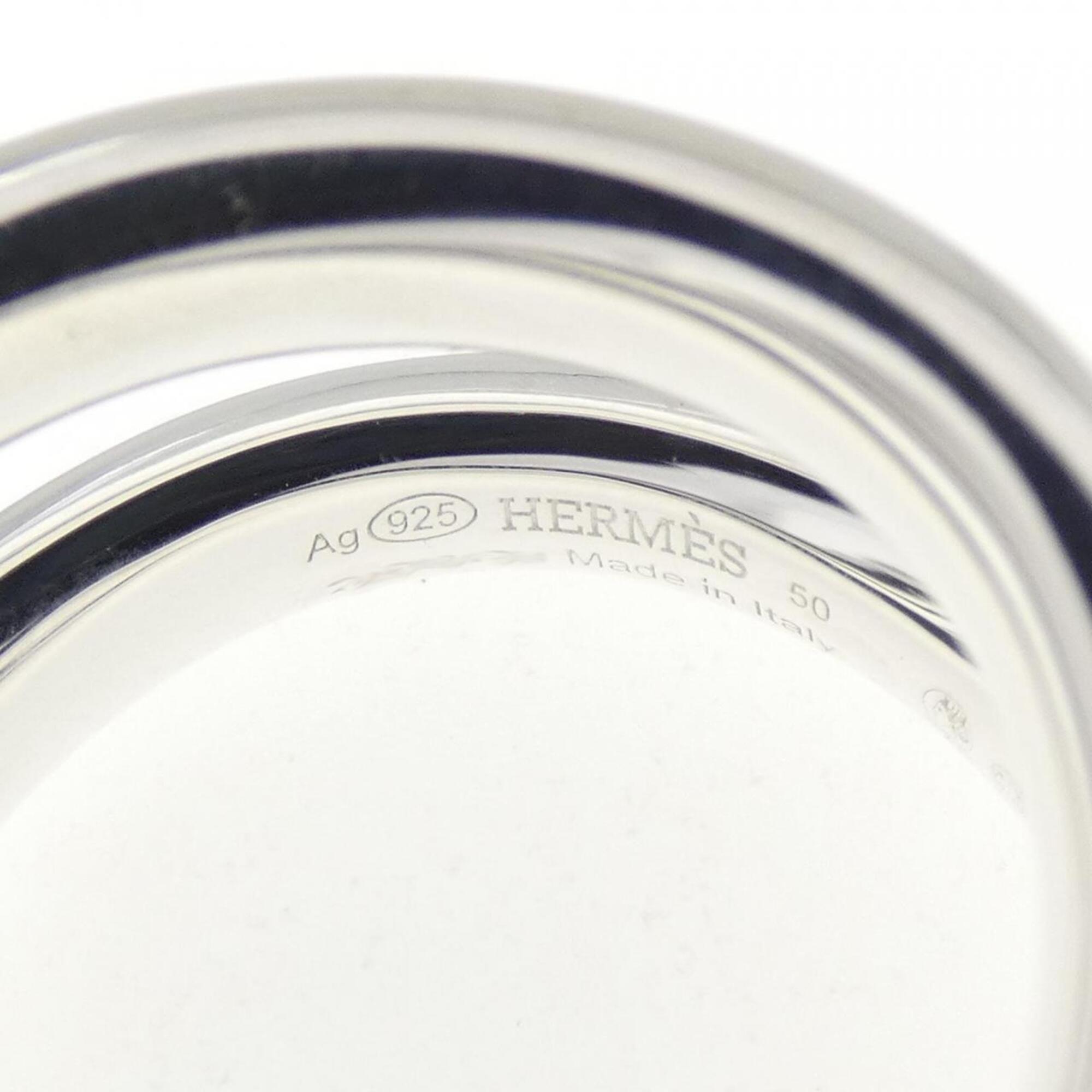 Hermes Silver 925 Band Ring (Pre-Owned)