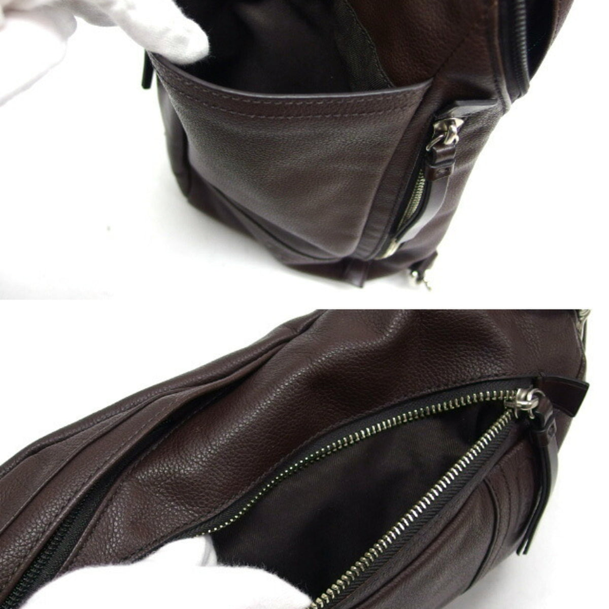 Coach Dark Brown Leather Shoulder Bag Sling Bag (Pre-Owned)
