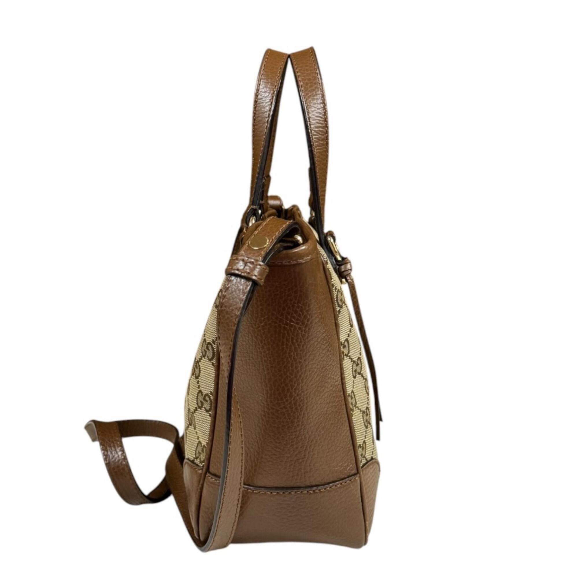 Gucci Gg Canvas Beige Brown Gg Canvas Handbag Shoulder Bag (Pre-Owned)