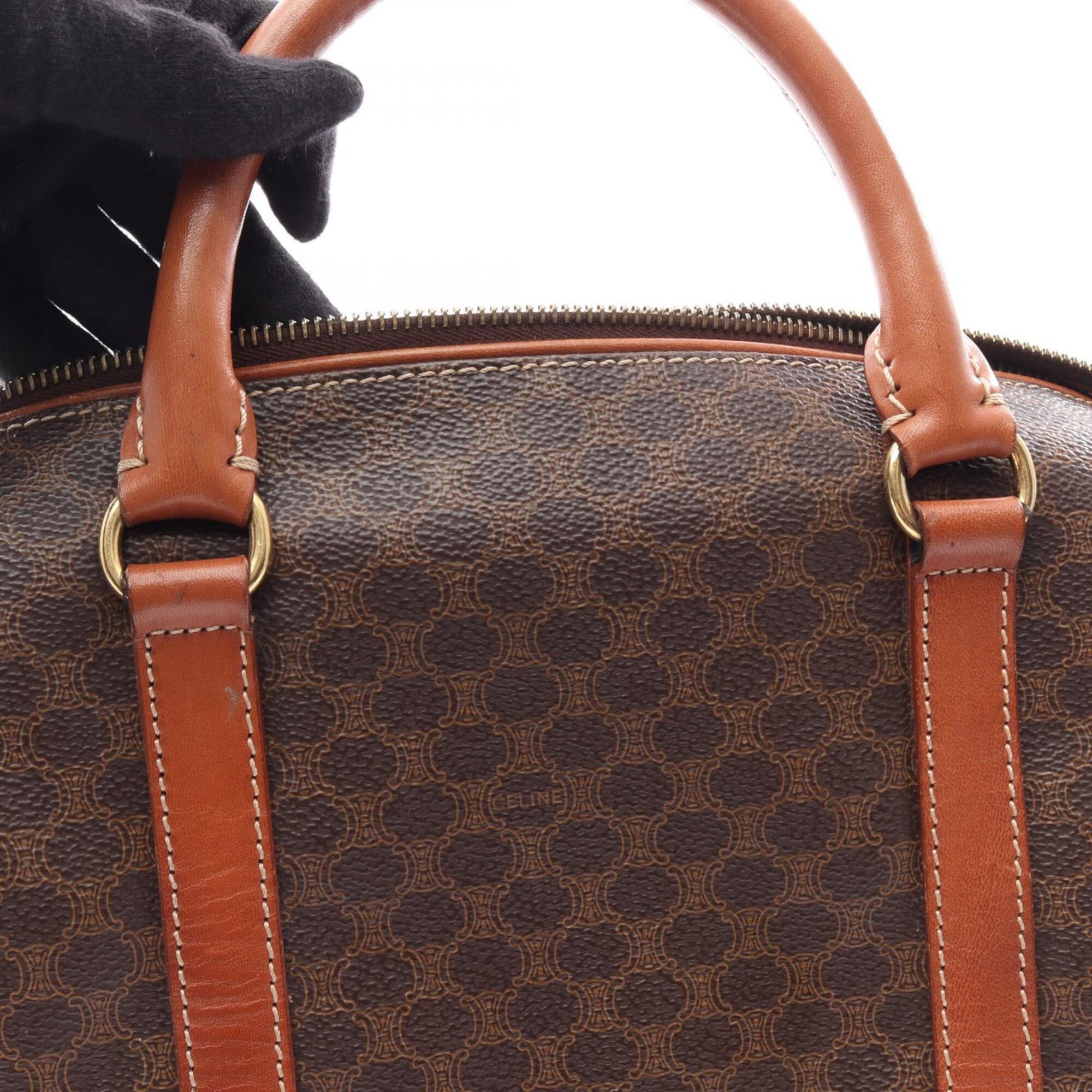 Celine Brown Coated Canvas Leather Handbag (Pre-Owned)